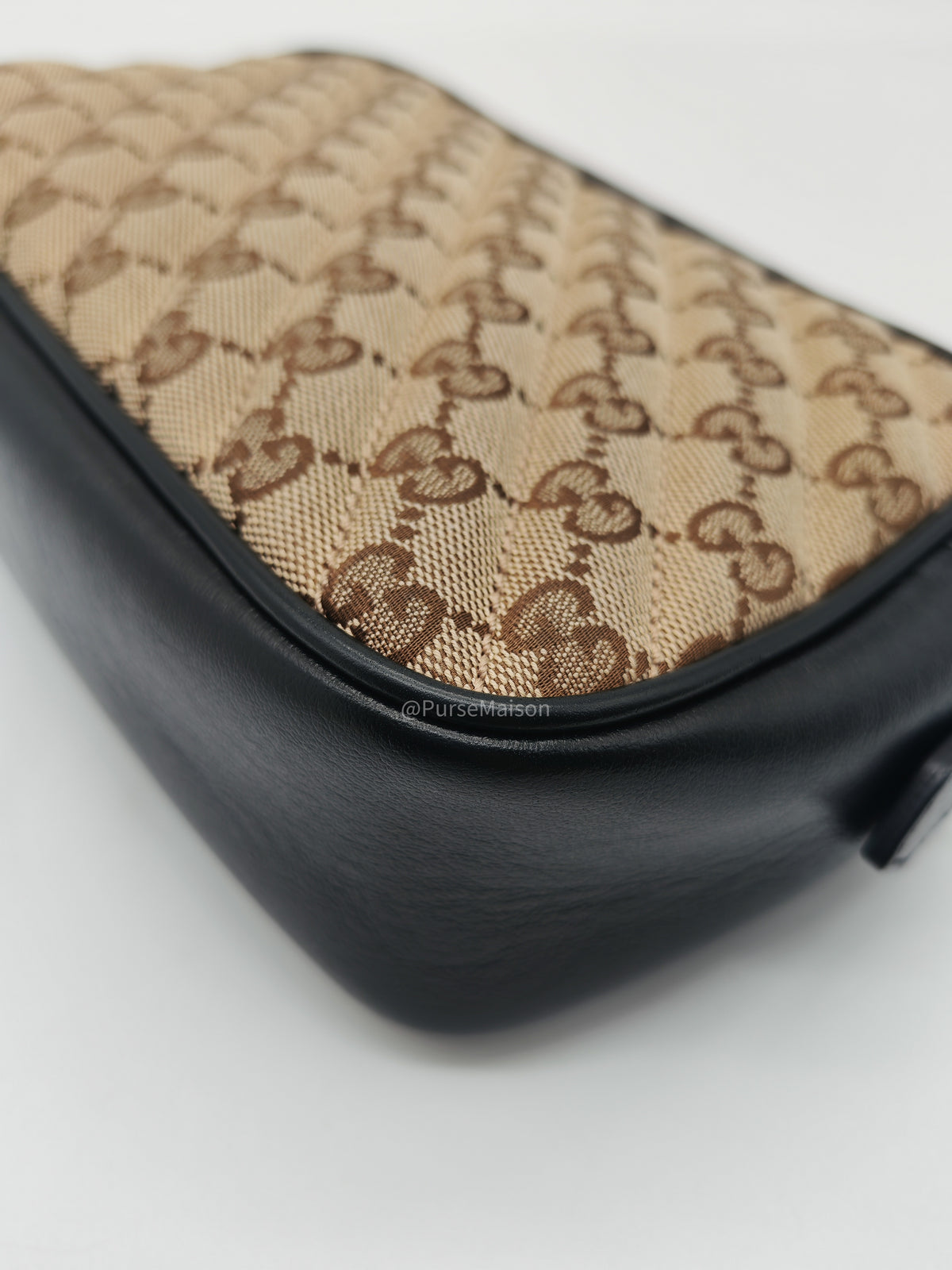 Gucci GG Marmont Camera Bag Small in Diagonal Monogram Matelasse Canvas and Gold Hardware | Purse Maison Luxury Bags Shop