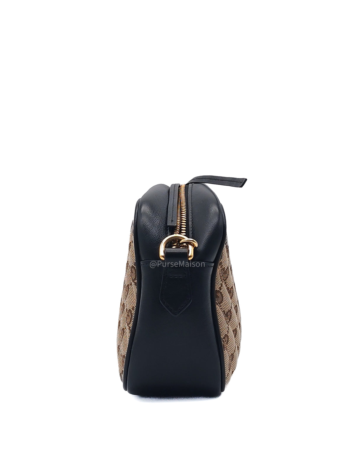 Gucci GG Marmont Camera Bag Small in Diagonal Monogram Matelasse Canvas and Gold Hardware | Purse Maison Luxury Bags Shop