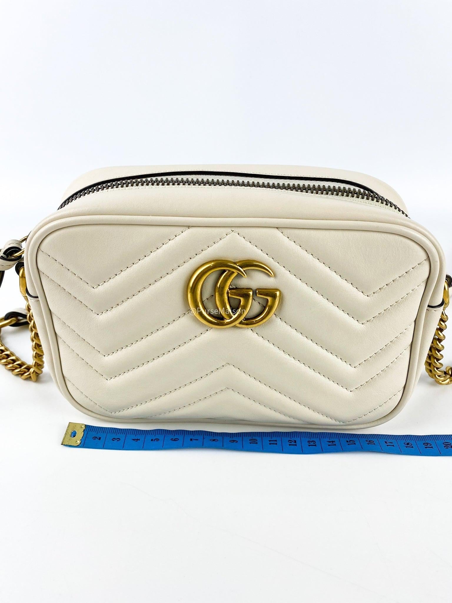 Gucci mini camera store bag white