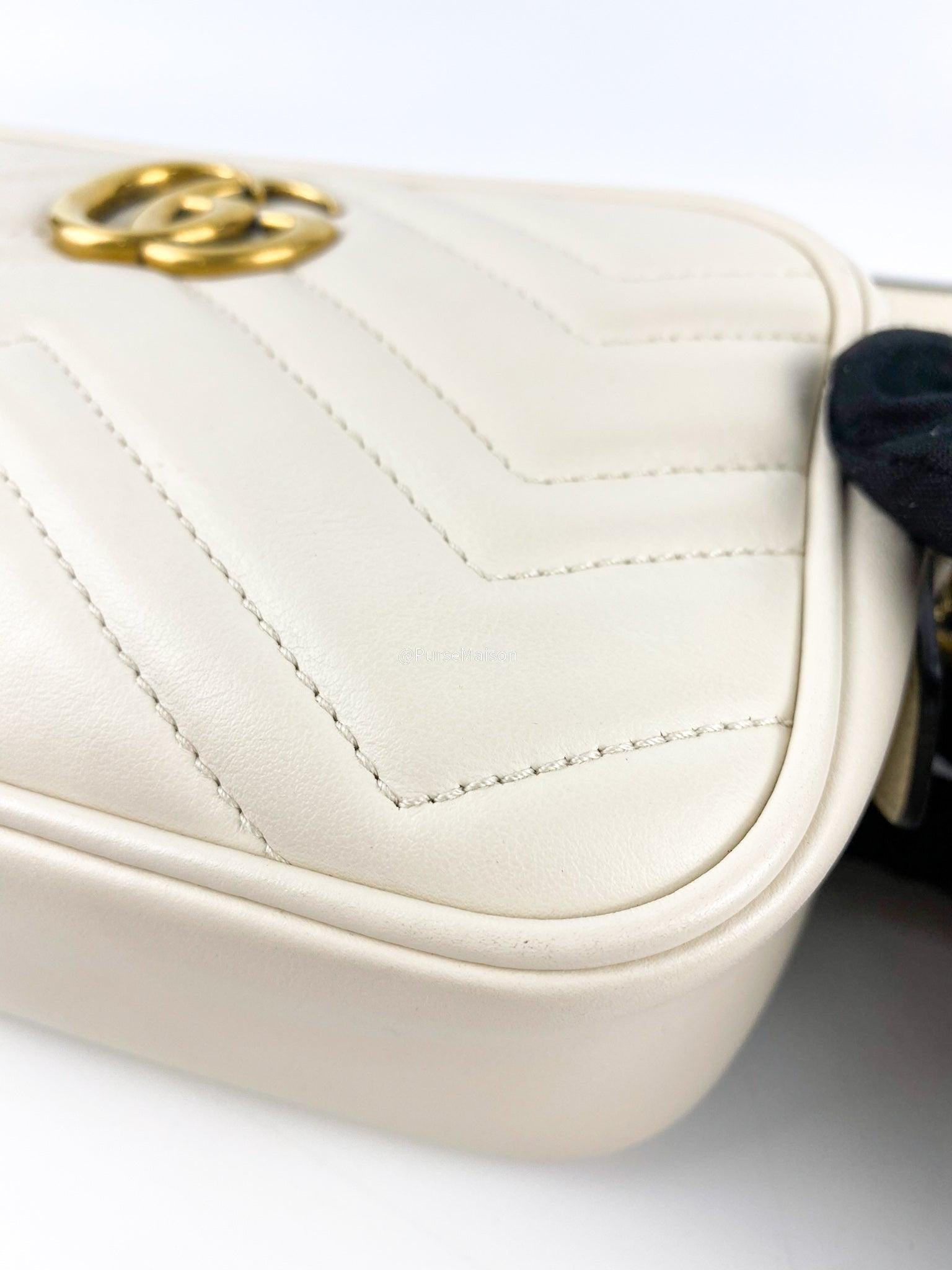 Gucci GG Marmont Matelasse Mini White Camera Bag