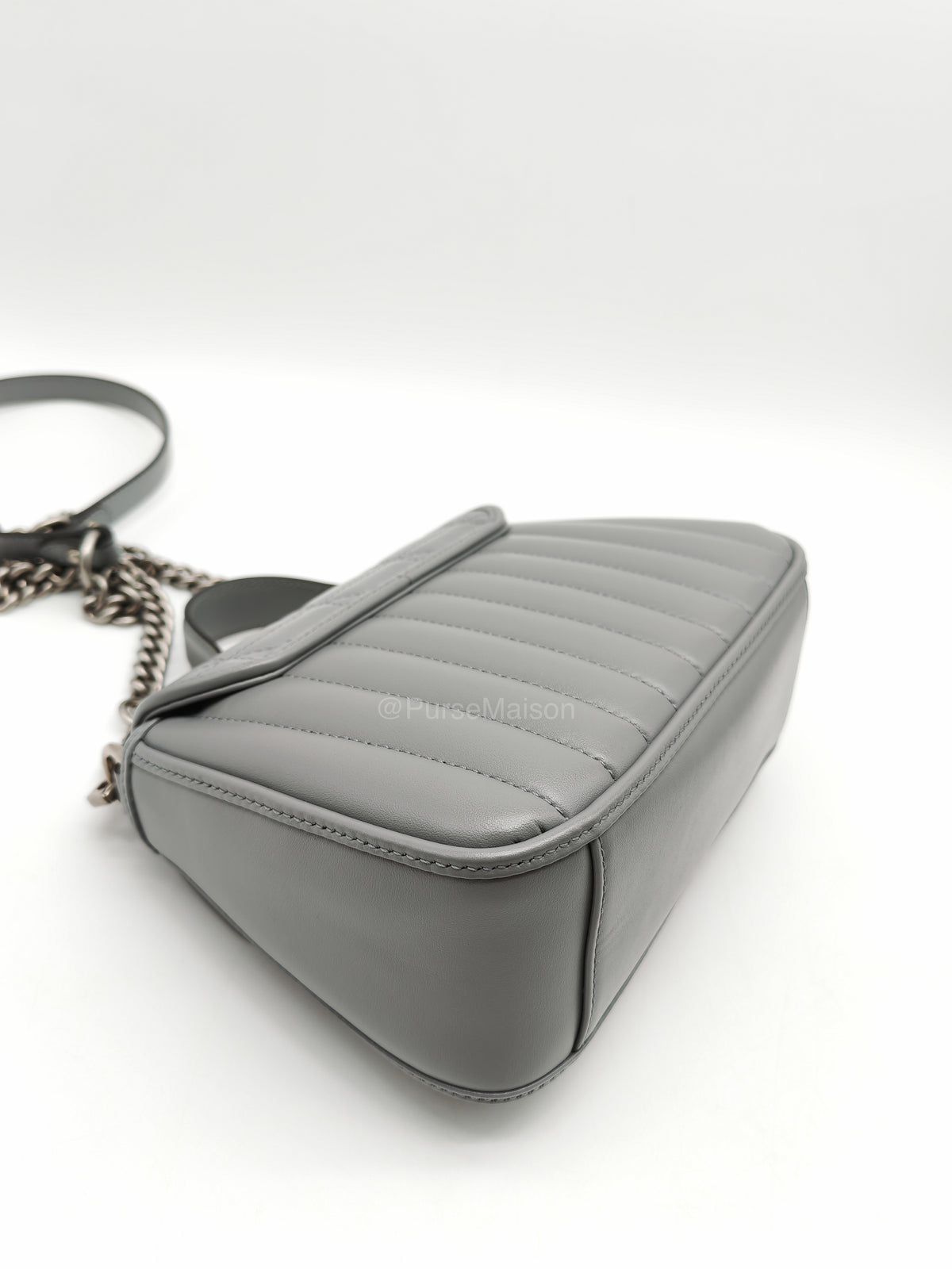 Gucci GG Marmont Mini Top Handle Bag in Gray | Purse Maison Luxury Bags Shop