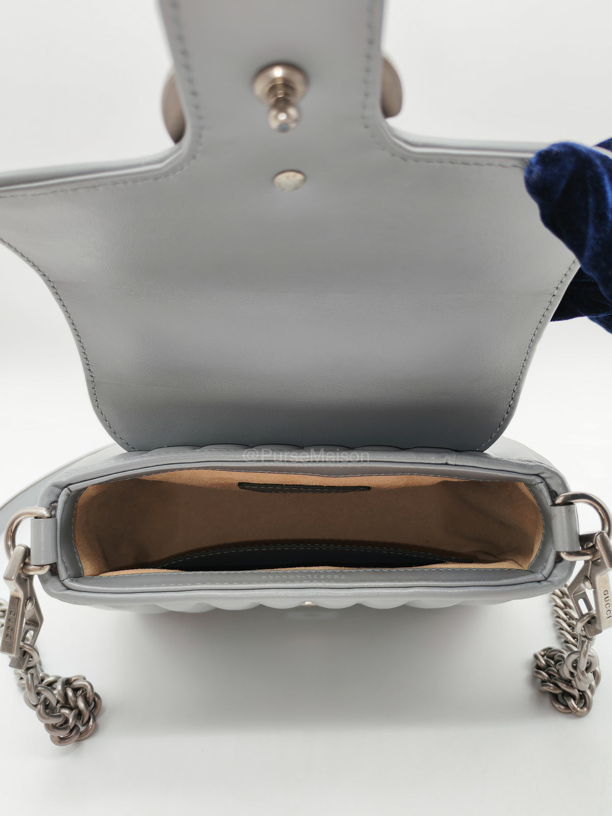 Gucci GG Marmont Mini Top Handle Bag in Gray | Purse Maison Luxury Bags Shop