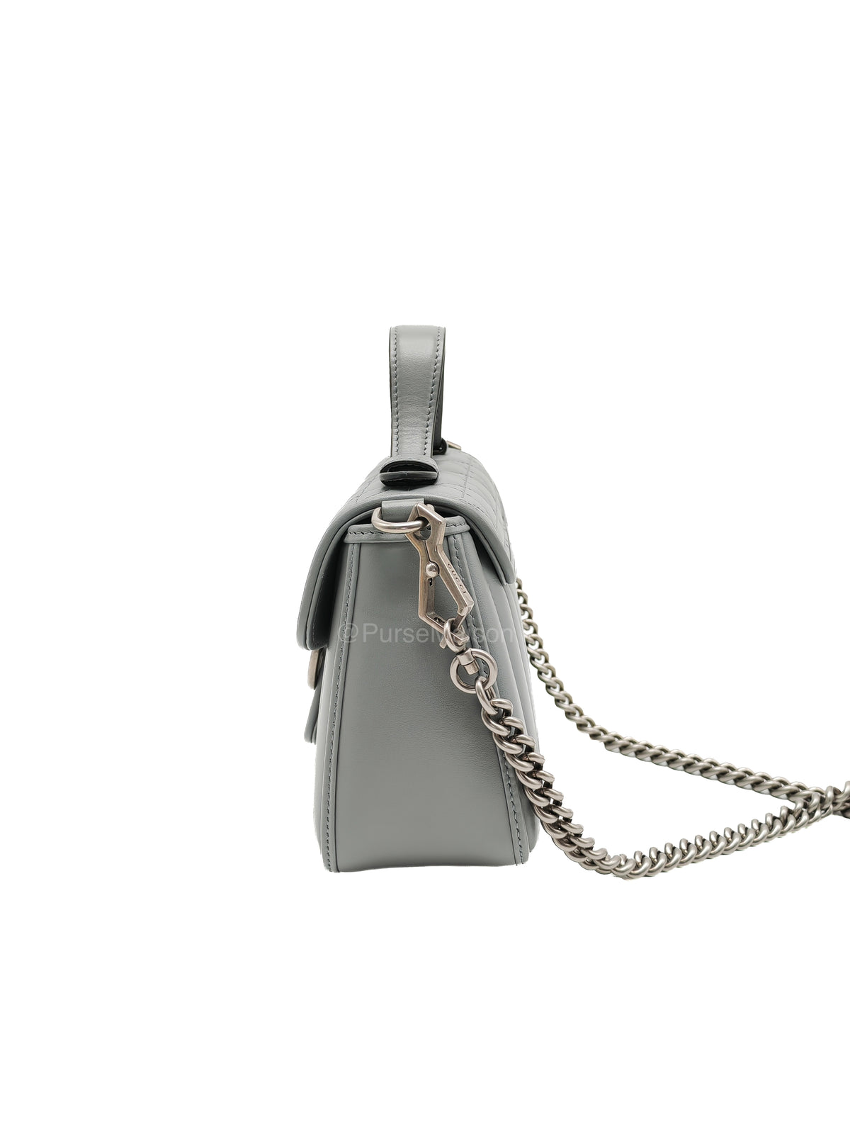 Gucci GG Marmont Mini Top Handle Bag in Gray | Purse Maison Luxury Bags Shop