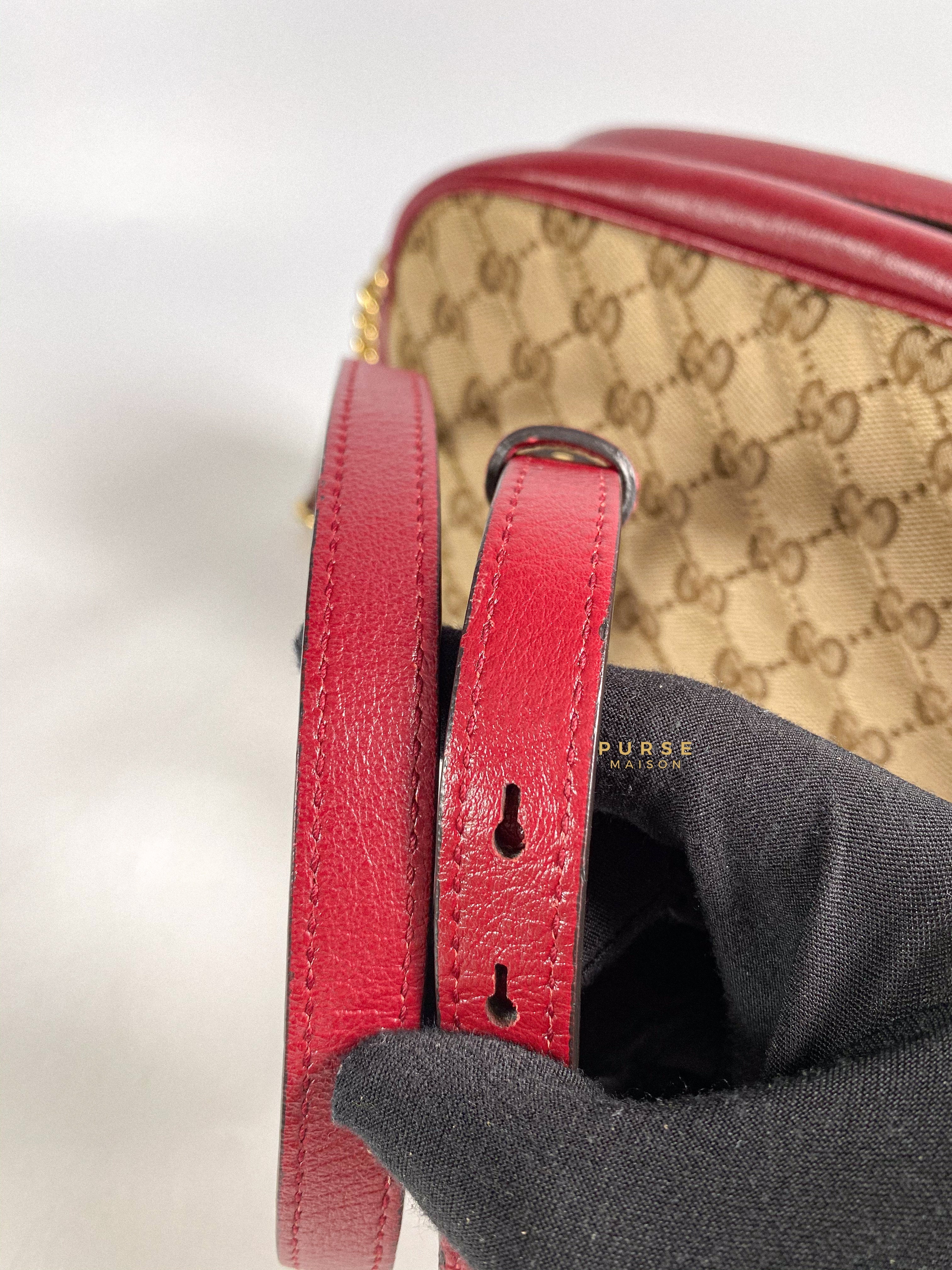 Gucci GG Marmont Small Diagonal Quilted GG Canvas Bag