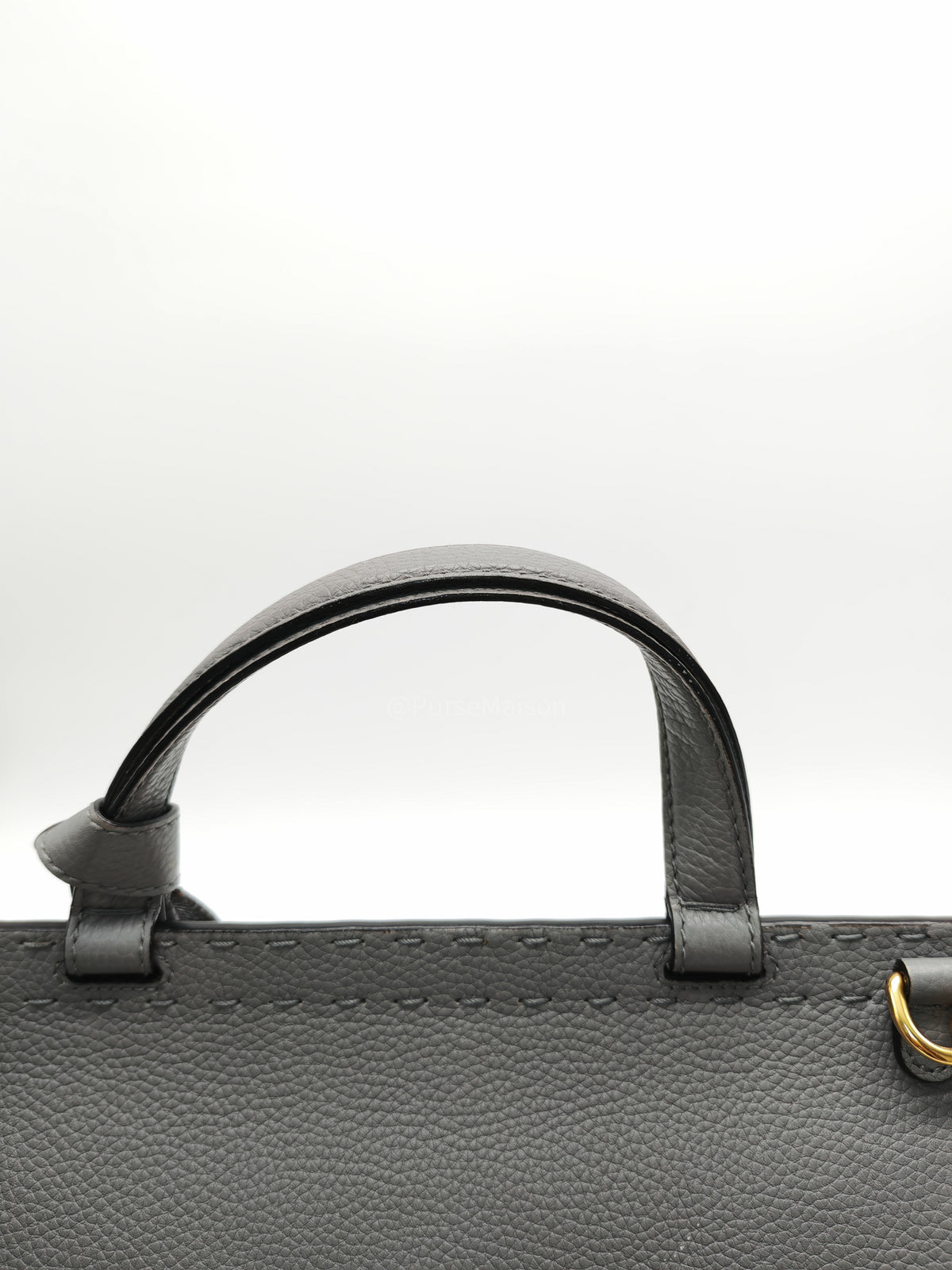 Gucci GG Marmont Top Handle Bag in Gray Cellarius Calfskin Leather and Gold Hardware | Purse Maison Luxury Bags Shop