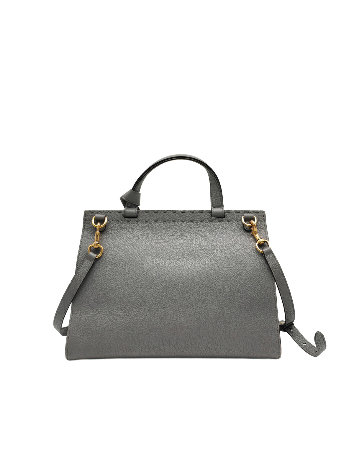 Gucci GG Marmont Top Handle Bag in Gray Cellarius Calfskin Leather and Gold Hardware | Purse Maison Luxury Bags Shop