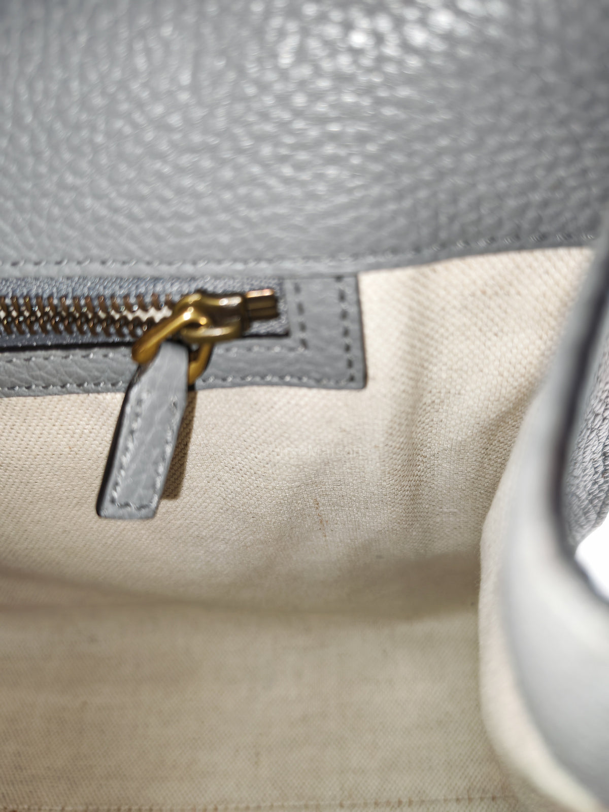 Gucci GG Marmont Top Handle Bag in Gray Cellarius Calfskin Leather and Gold Hardware | Purse Maison Luxury Bags Shop