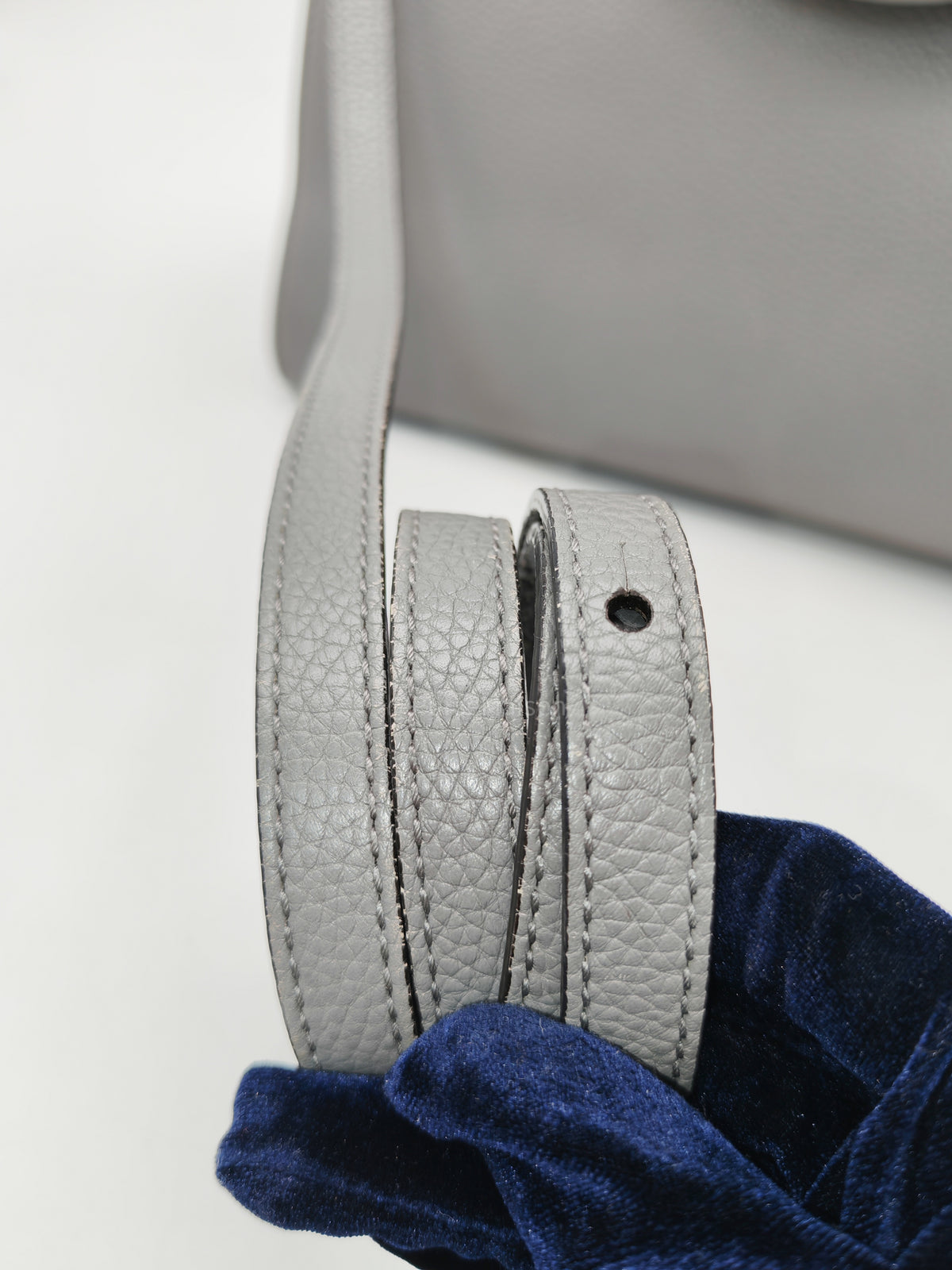 Gucci GG Marmont Top Handle Bag in Gray Cellarius Calfskin Leather and Gold Hardware | Purse Maison Luxury Bags Shop
