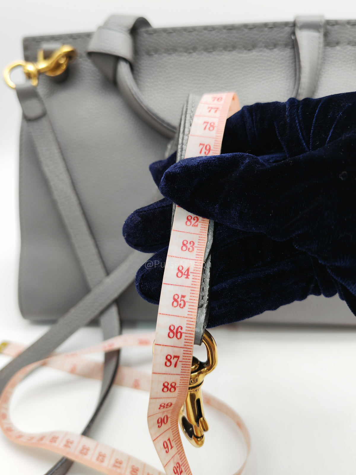 Gucci GG Marmont Top Handle Bag in Gray Cellarius Calfskin Leather and Gold Hardware | Purse Maison Luxury Bags Shop
