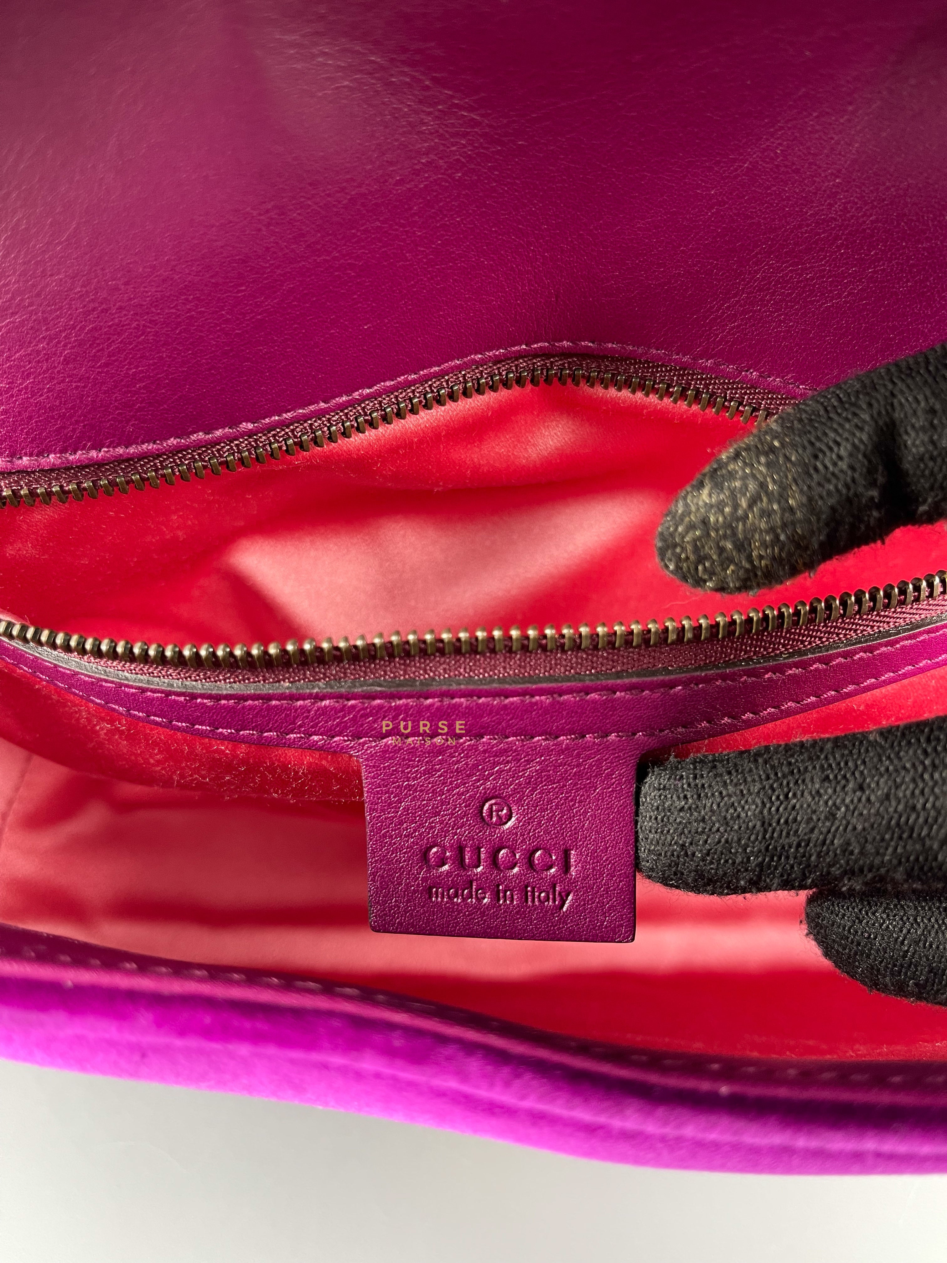 Gucci GG Marmont Velvet Matelasse Small Bag | Purse Maison Luxury Bags Shop