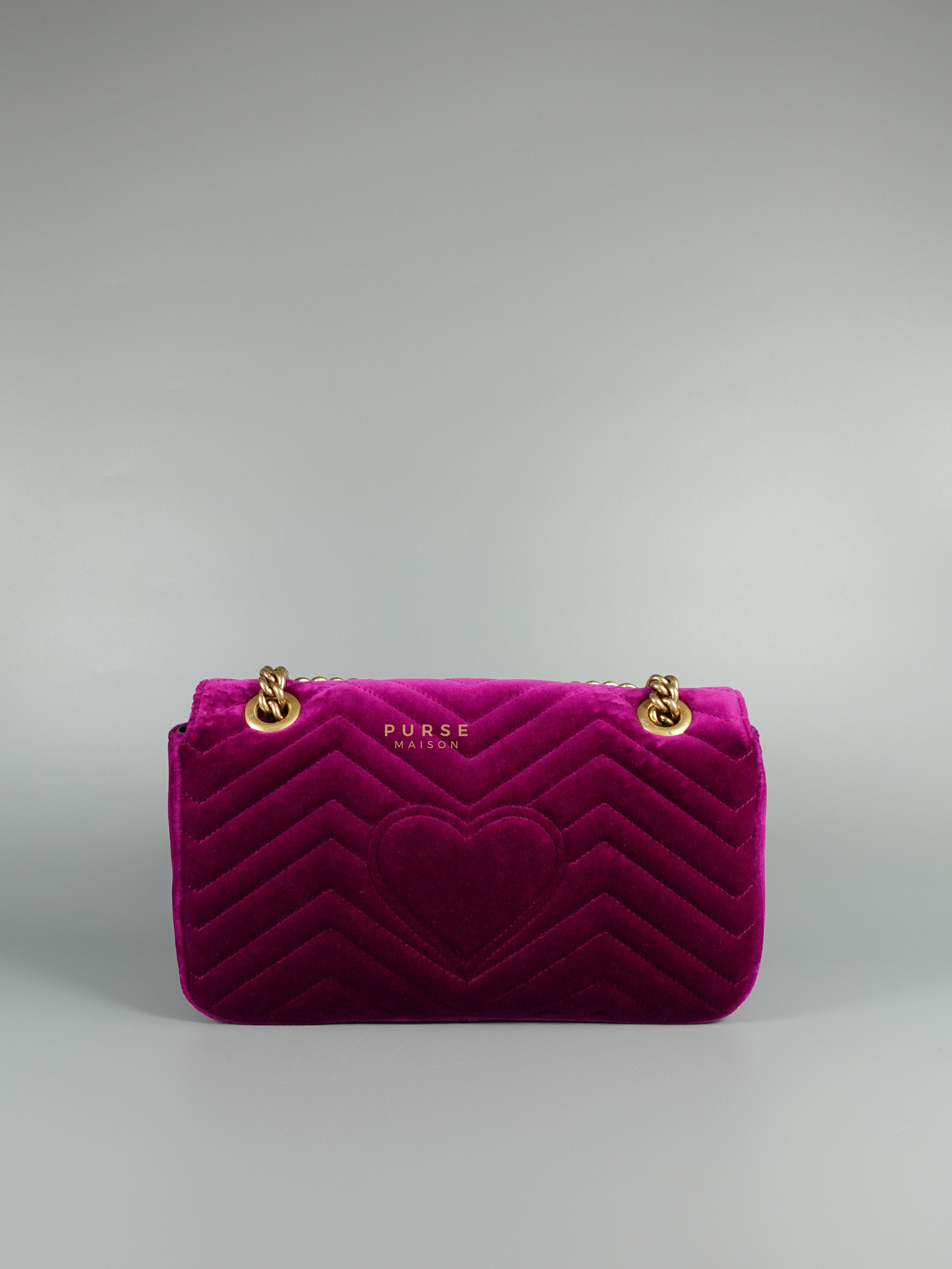 Gucci GG Marmont Velvet Matelasse Small Bag | Purse Maison Luxury Bags Shop