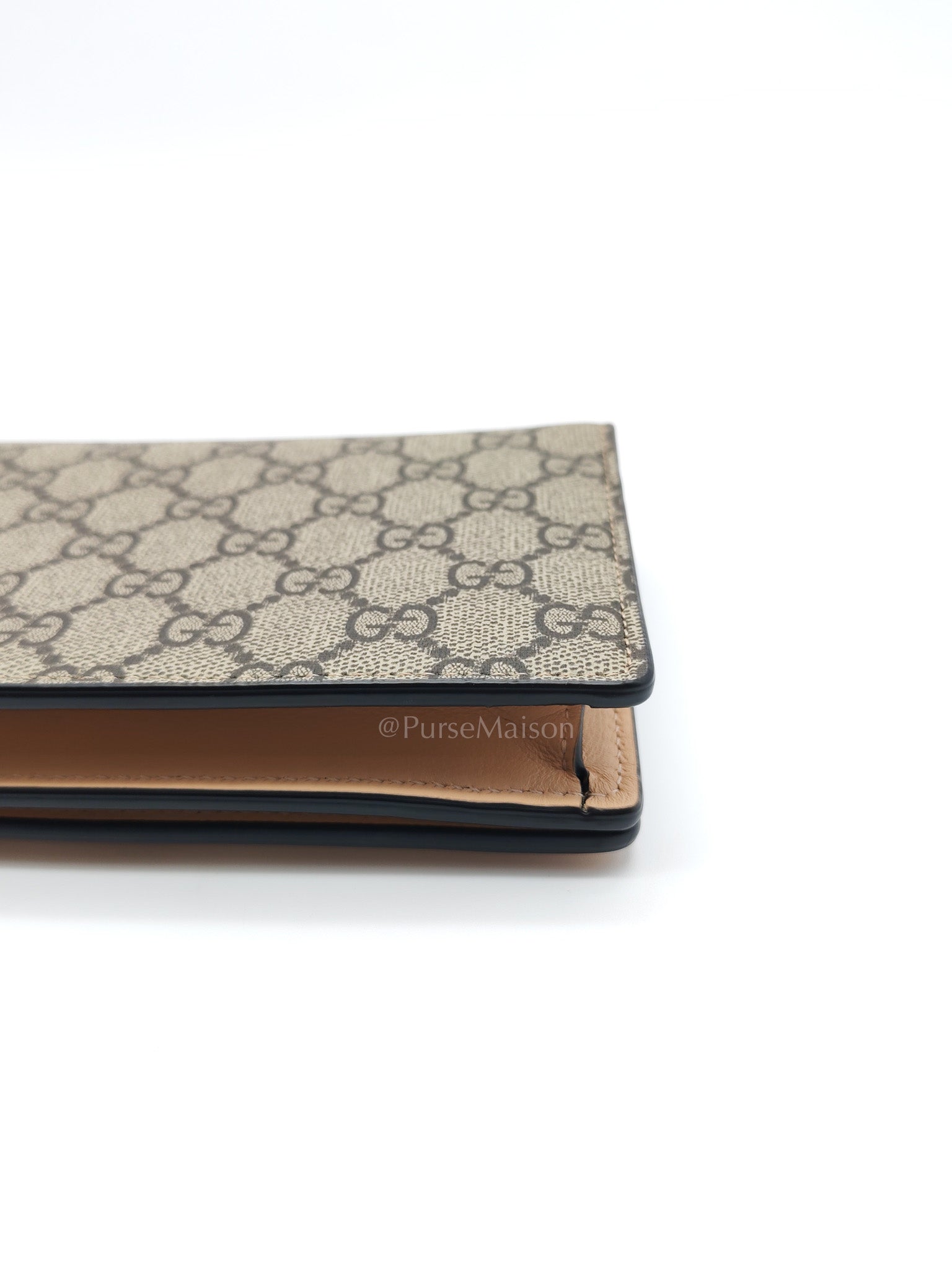 Gucci GG Marmont Wallet on Chain in Beige Leather GG Supreme Canvas | Purse Maison Luxury Bags Shop