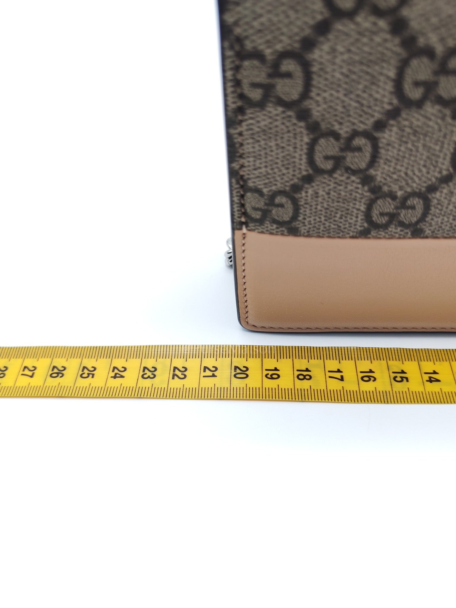 Gucci GG Marmont Wallet on Chain in Beige Leather GG Supreme Canvas | Purse Maison Luxury Bags Shop