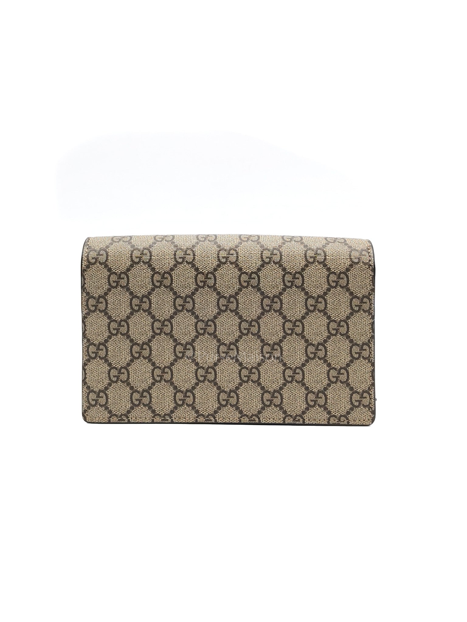 Gucci GG Marmont Wallet on Chain in Beige Leather GG Supreme Canvas | Purse Maison Luxury Bags Shop