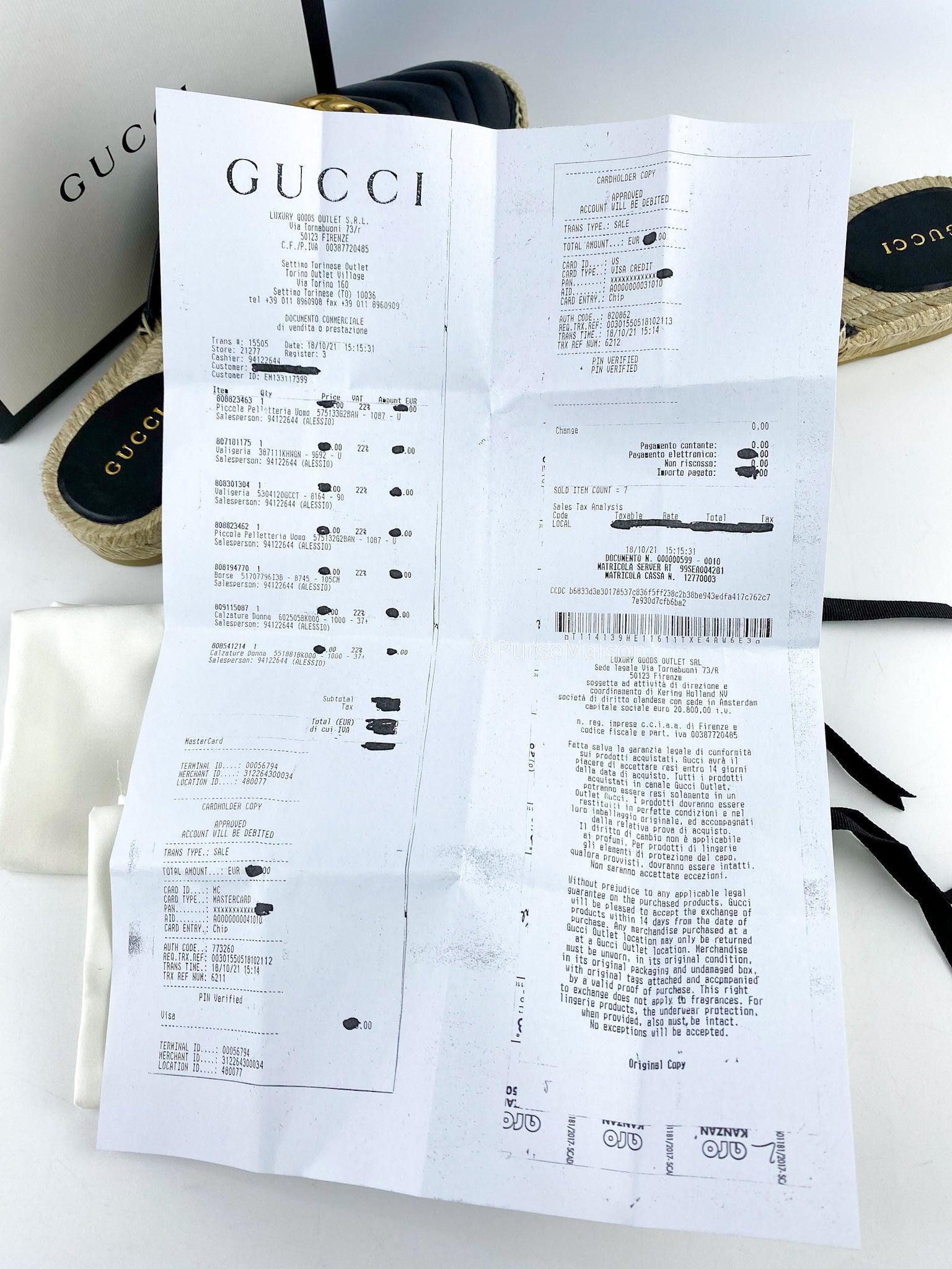 Gucci GG Slip On Mule Marmont Black (Size 37.5 EU, 24.5cm)