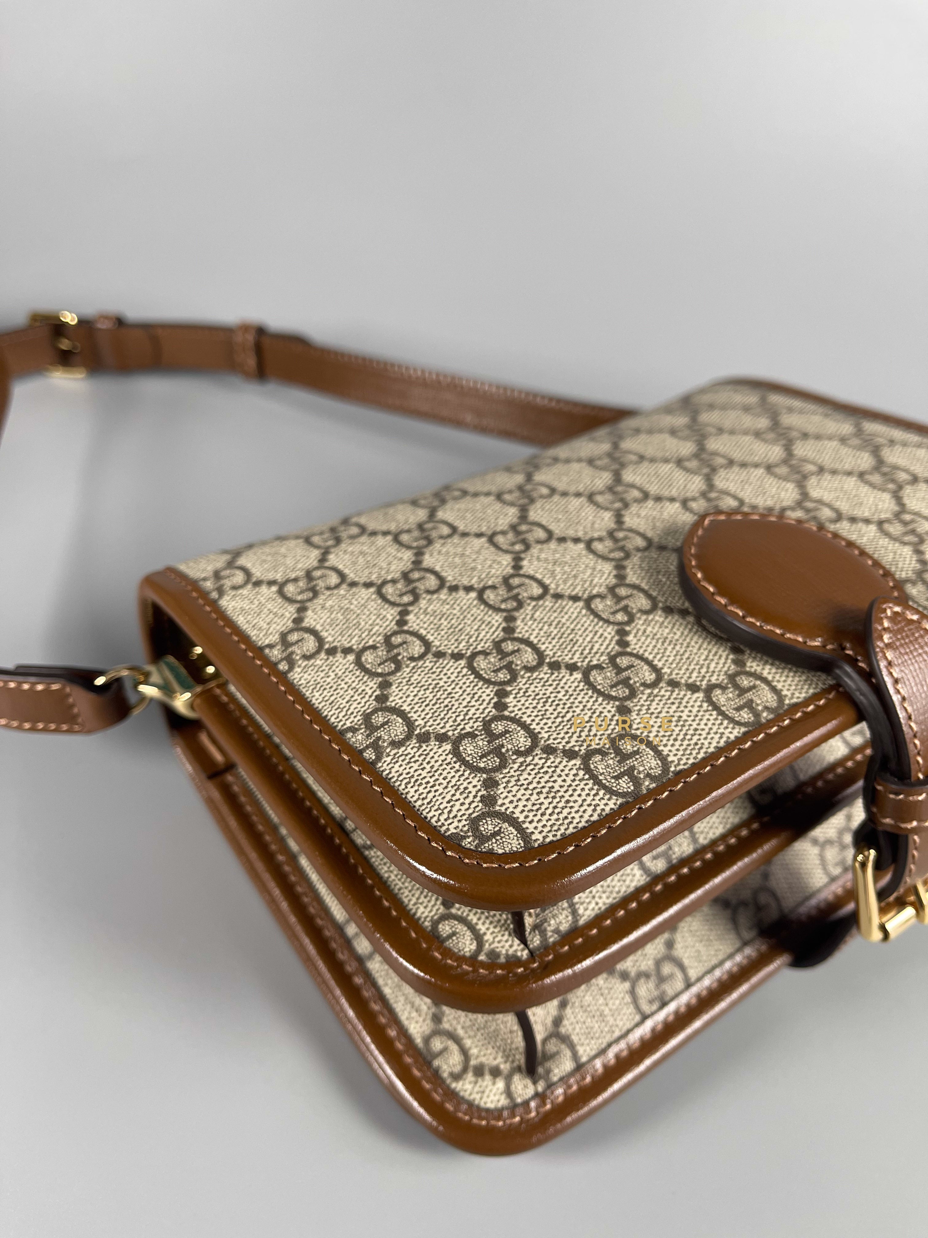 Gucci GG Supreme Azalea Calfskin Mini Retro Interlocking G Flap For Men | Purse Maison Luxury Bags Shop