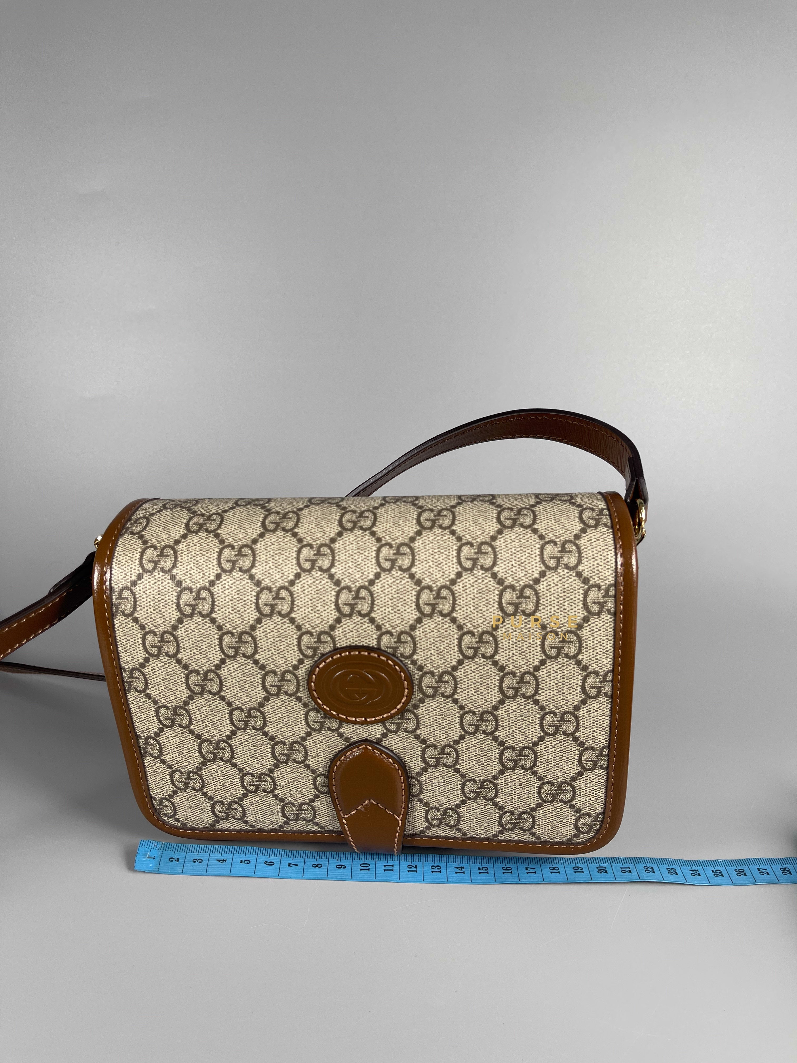 Gucci GG Supreme Azalea Calfskin Mini Retro Interlocking G Flap For Men | Purse Maison Luxury Bags Shop