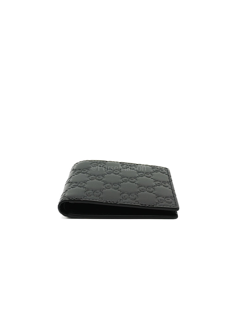 Guccissima Black Signature Calfskin Leather Bifold Wallet | Purse Maison Luxury Bags Shop