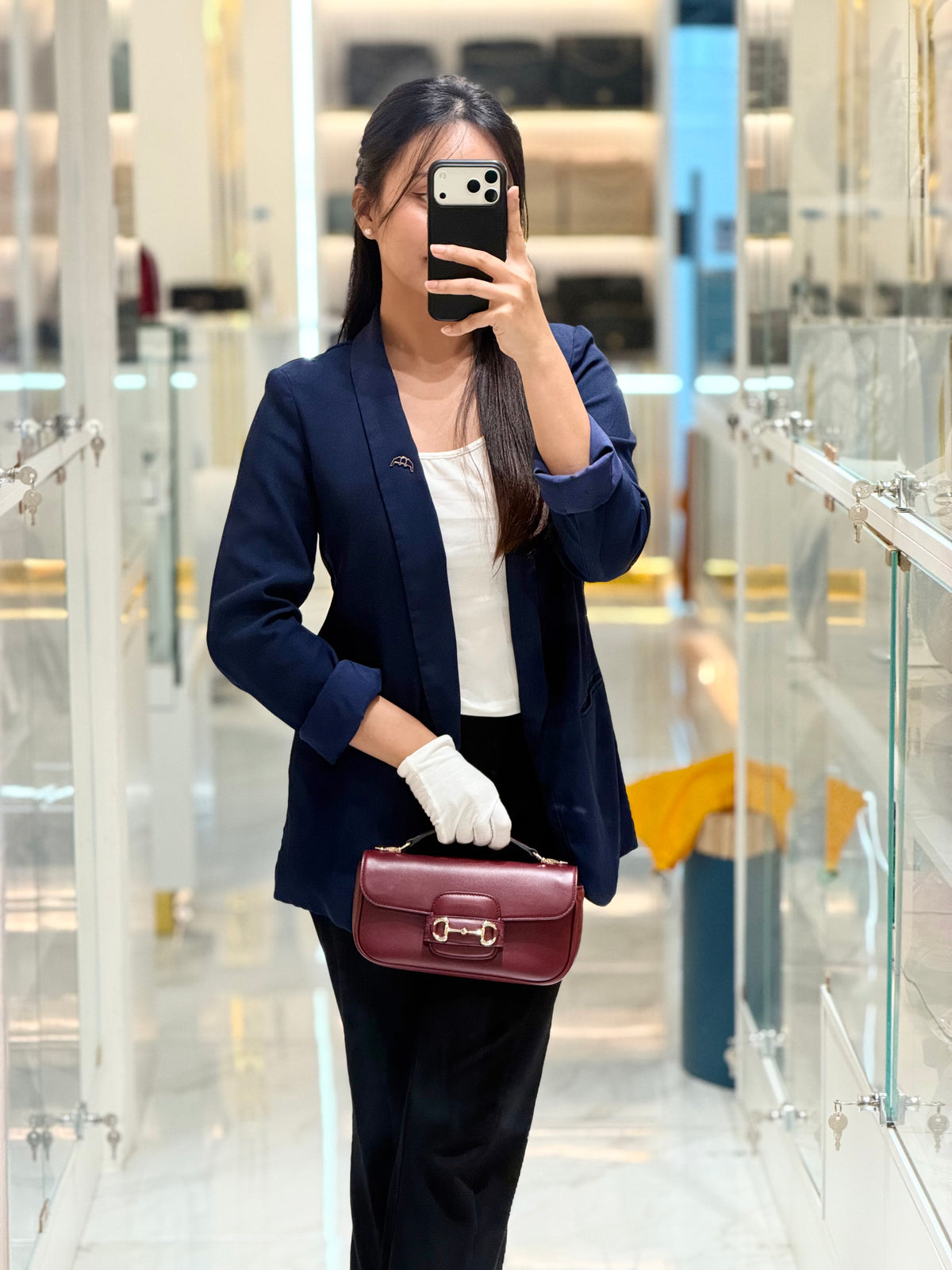 Gucci Horsebit 1955 East West Shoulder Bag in Rosso Ancora Calfskin Leather and Light Gold Hardware | Purse Maison Luxury Bags Shop