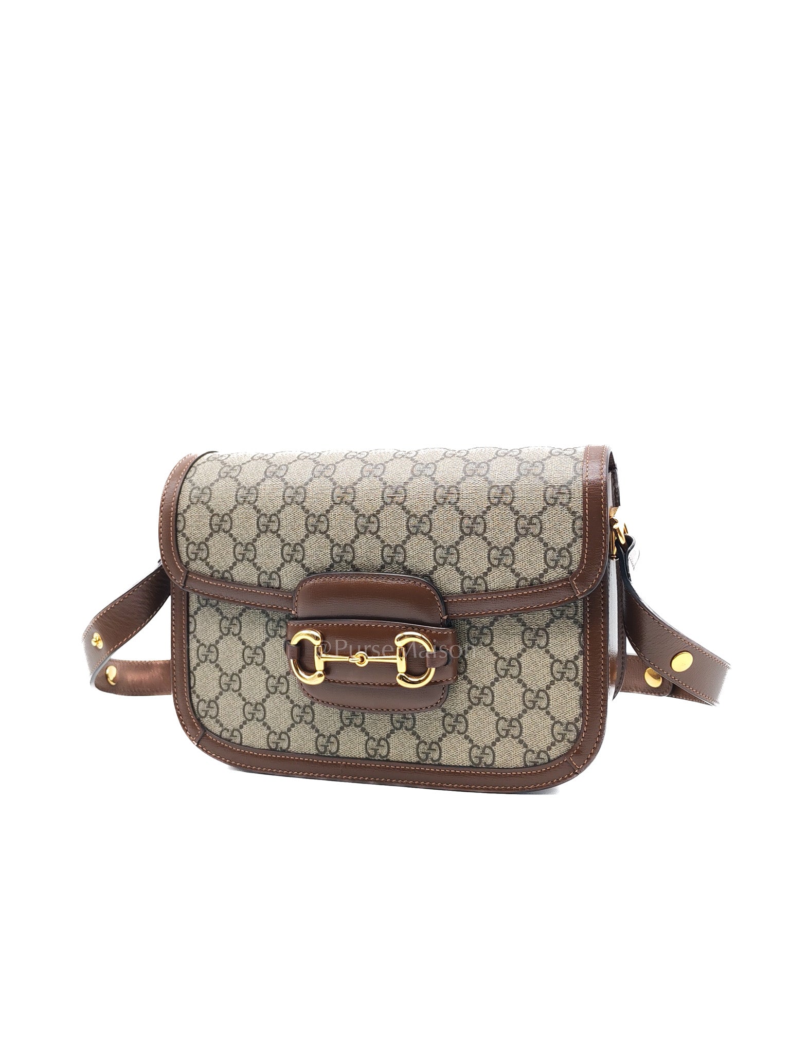 Gucci Horsebit 1955 Medium in Brown Supreme Canvas Shoulder Bag | Purse Maison Luxury Bags Shop