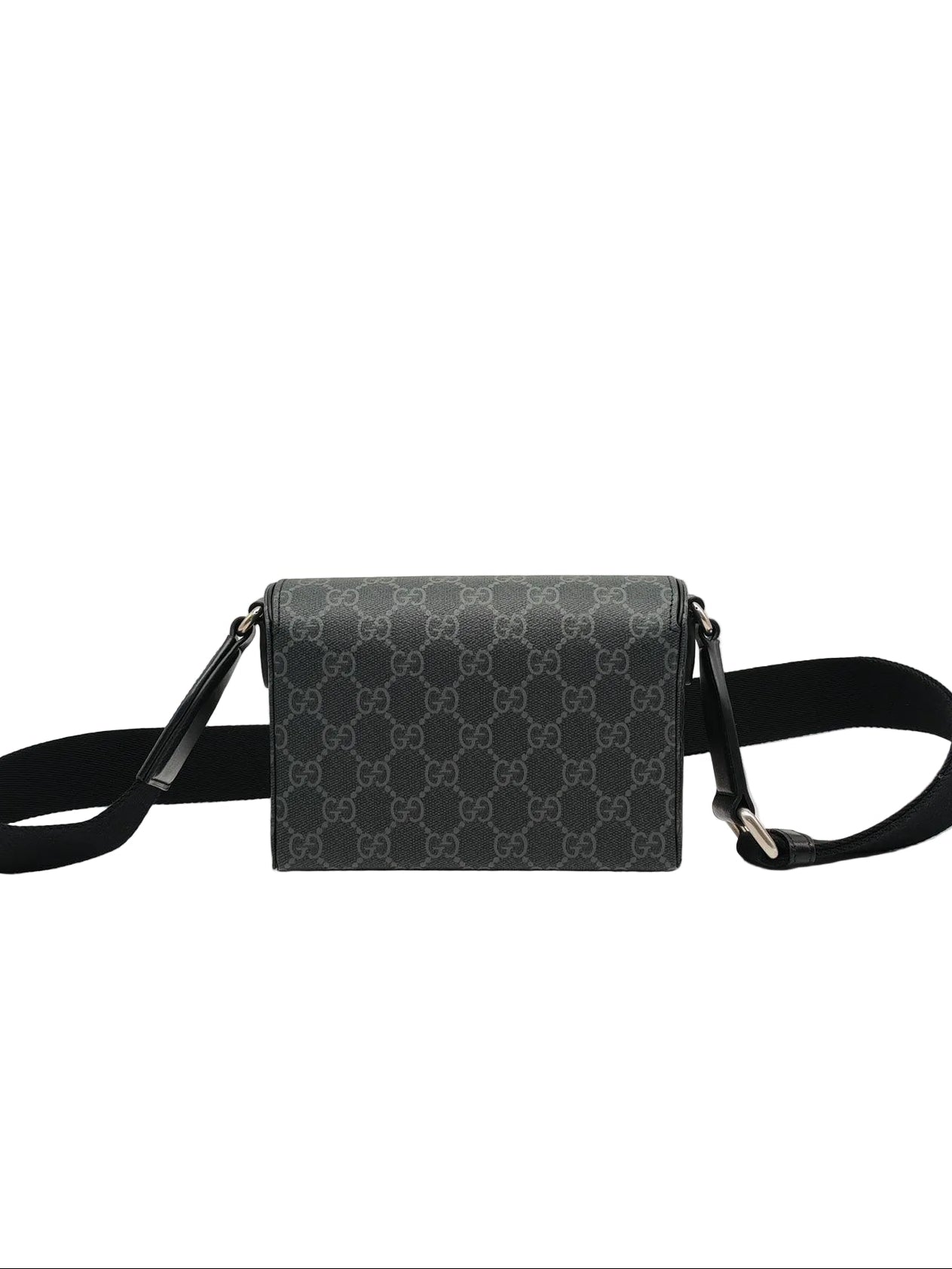 Gucci Horsebit 1955 Mini Shoulder Bag in Black GG Supreme Coated Canvas | Purse Maison Luxury Bags Shop