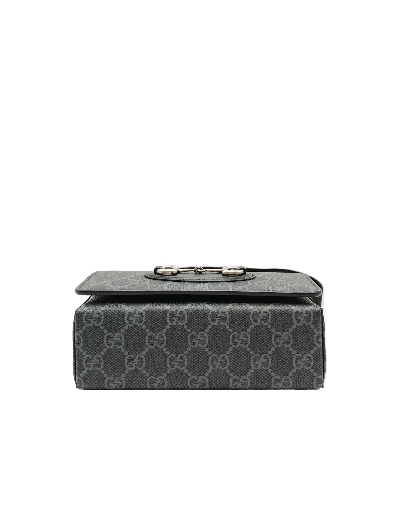 Gucci Horsebit 1955 Mini Shoulder Bag in Black GG Supreme Coated Canvas | Purse Maison Luxury Bags Shop