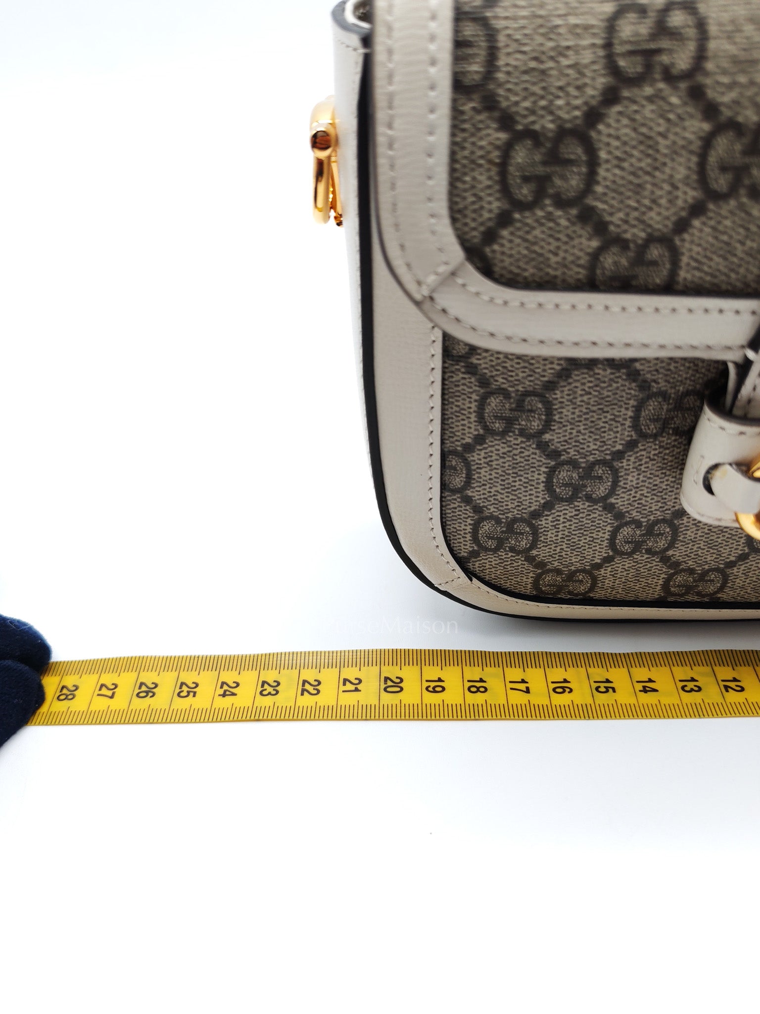 Horsebit 1955 Mini Shoulder Bag in GG Supreme Canvas and Gold Hardware | Purse Maison Luxury Bags Shop