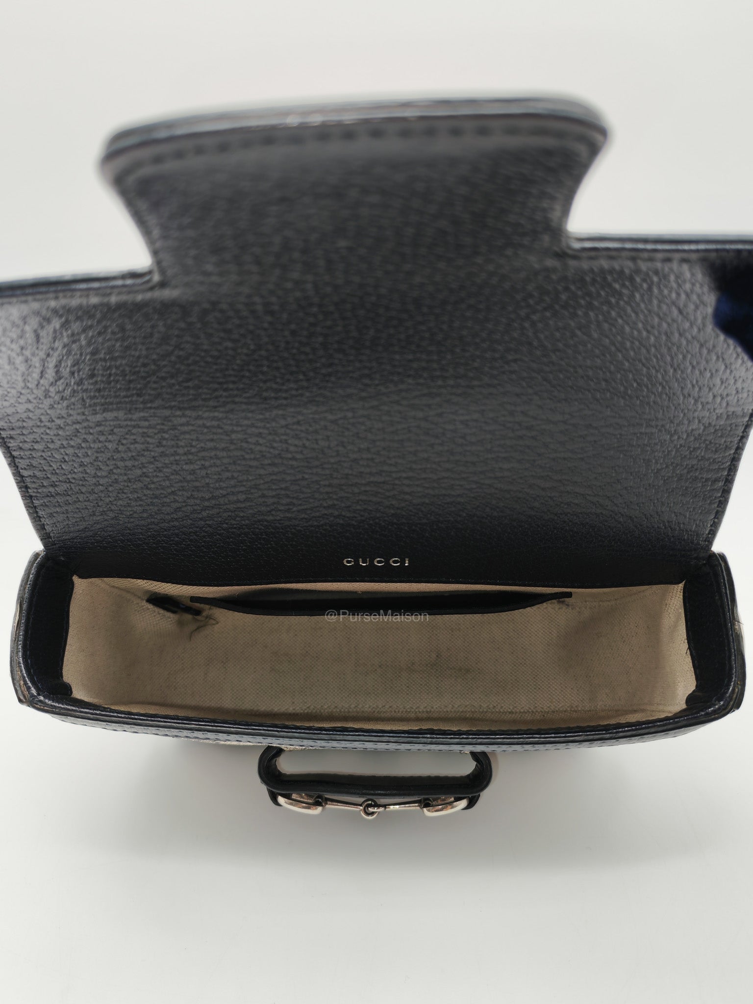 Gucci Horsebit Mini 1955 Canvas Navy Blue Crossbody Bag | Purse Maison Luxury Bags Shop