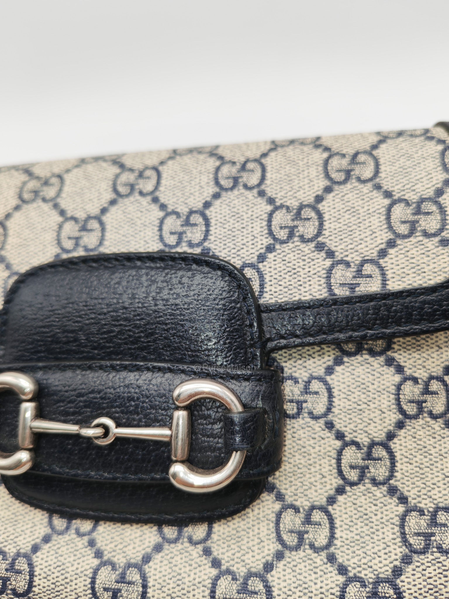 Gucci Horsebit Mini 1955 Canvas Navy Blue Crossbody Bag | Purse Maison Luxury Bags Shop