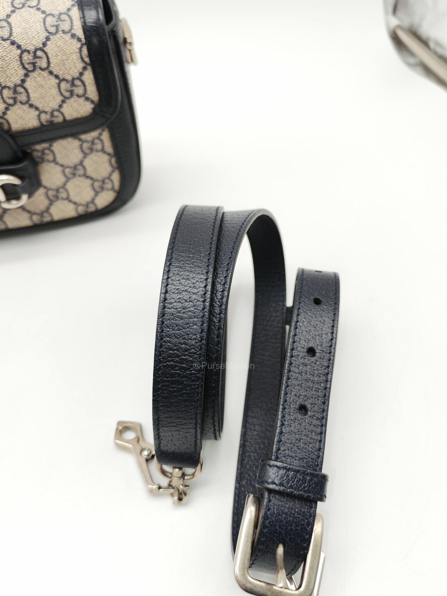 Gucci Horsebit Mini 1955 Canvas Navy Blue Crossbody Bag | Purse Maison Luxury Bags Shop