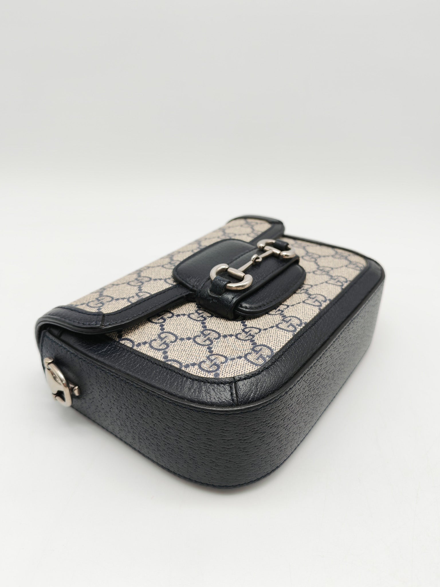 Gucci Horsebit Mini 1955 Canvas Navy Blue Crossbody Bag | Purse Maison Luxury Bags Shop