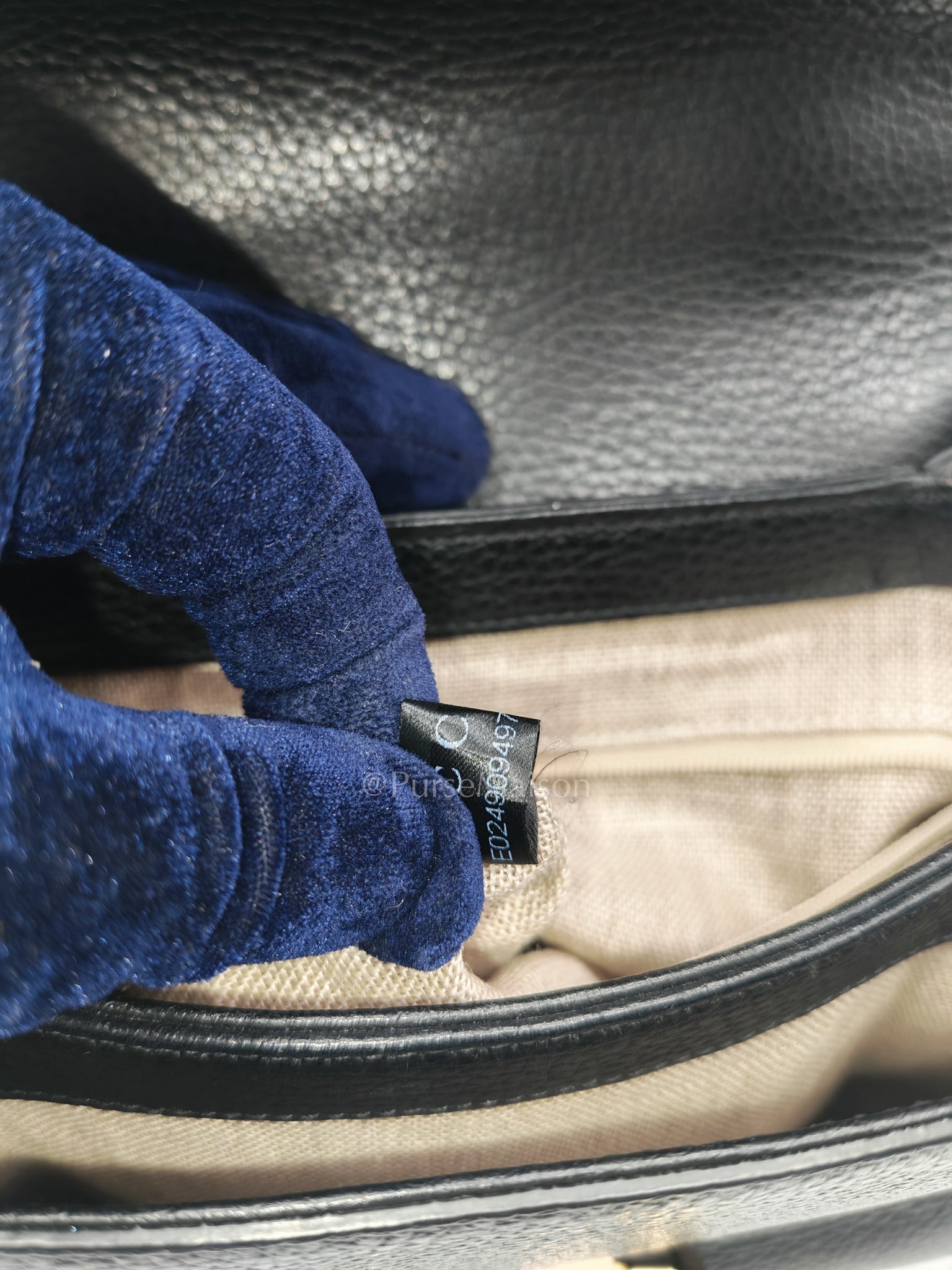 Gucci Interlocking Top Handle Shoulder Bag Black Pebbled Leather in Gold Hardware | Purse Maison Luxury Bags Shop