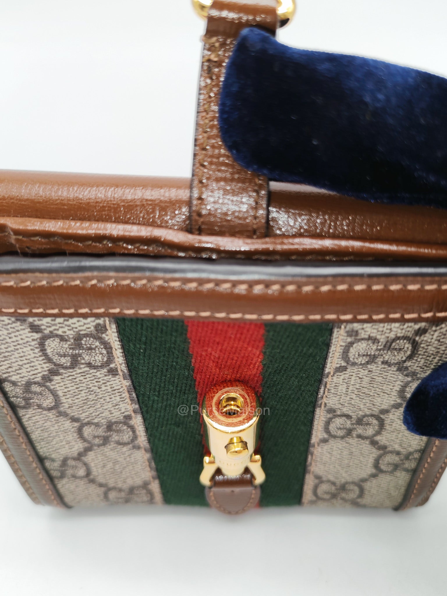 Gucci Jackie 1961 Card Case Bifold Wallet in GG Supreme Canvas and Leather Trim | Purse Maison Luxury Bags Shop