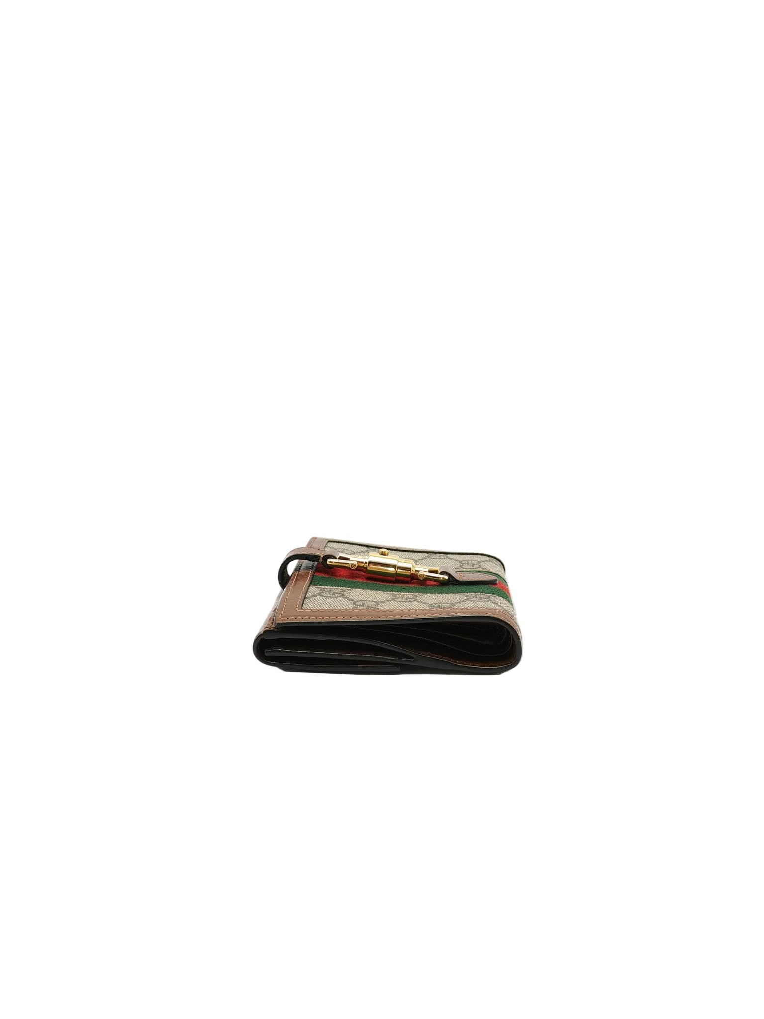 Gucci Jackie 1961 Card Case Bifold Wallet in GG Supreme Canvas and Leather Trim | Purse Maison Luxury Bags Shop
