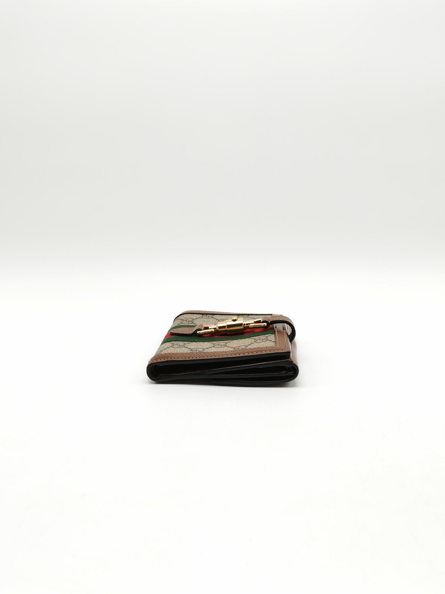Gucci Jackie 1961 Card Case Bifold Wallet in GG Supreme Canvas and Leather Trim | Purse Maison Luxury Bags Shop