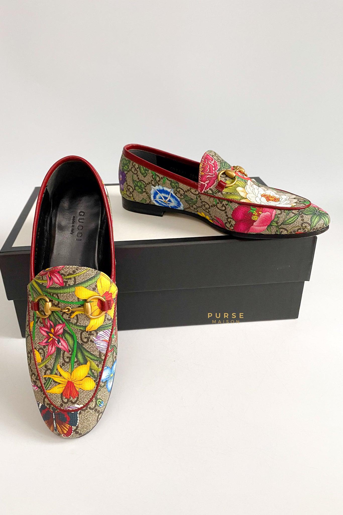 Gucci Jordaan Flora Loafers Size 35.5
