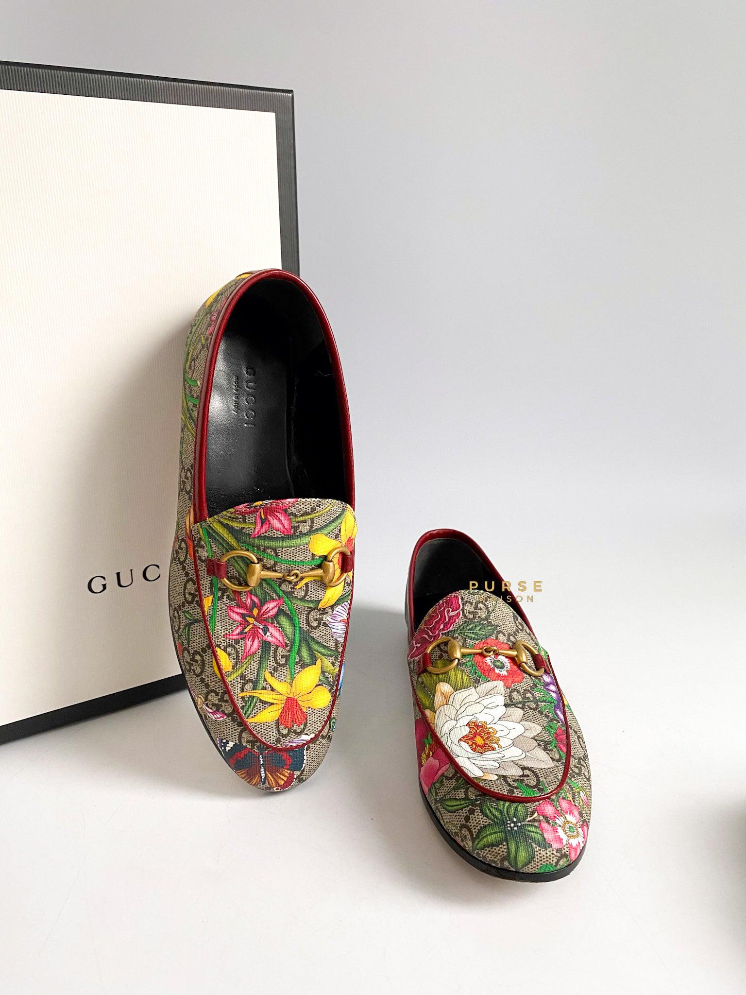 Gucci Jordaan Flora Loafers Size 35.5