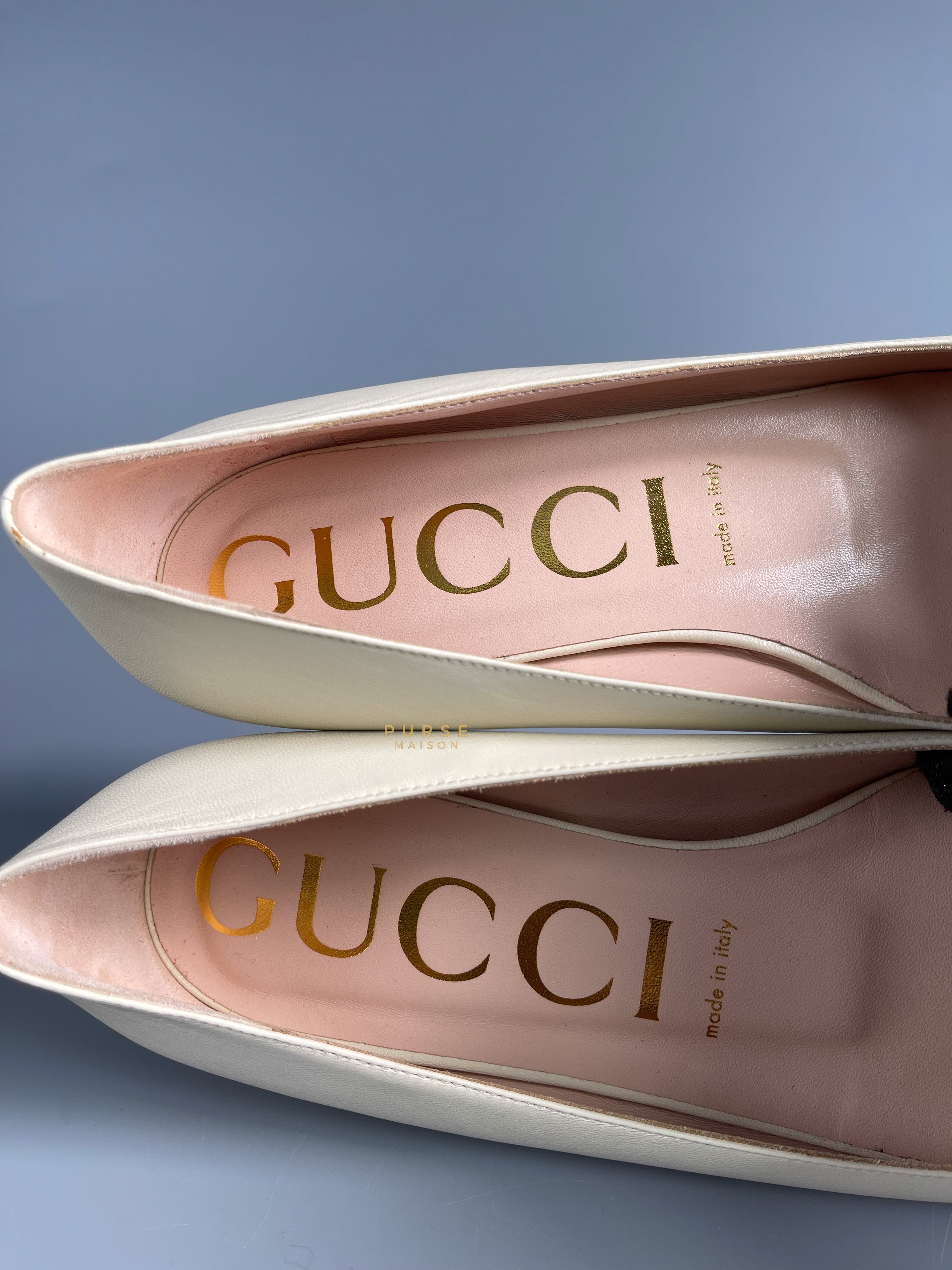Gucci Malaga Kid Crystal Square G Madelyn Ballet Flats Size 39 EU (26cm) | Purse Maison Luxury Bags Shop