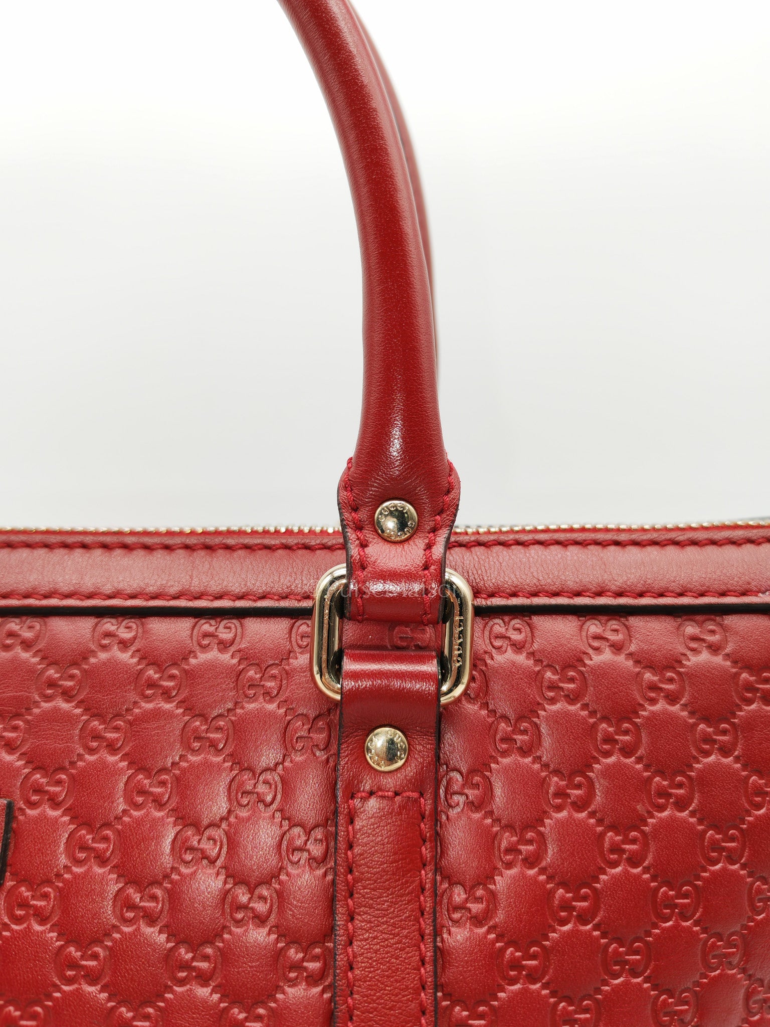 Gucci Margaux Tote Bag in Burgundy Microguccima Leather and Light Gold Hardware | Purse Maison Luxury Bags Shop