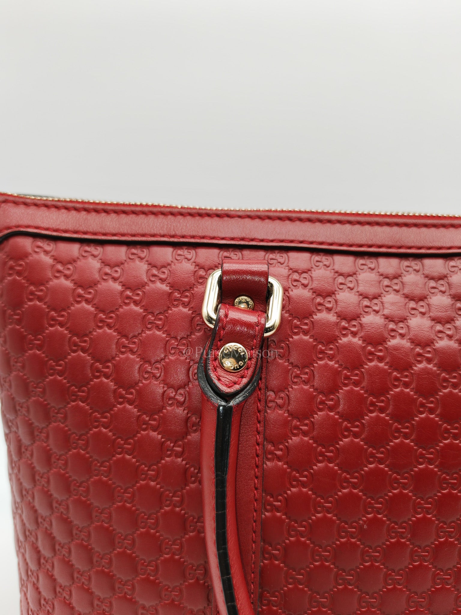 Gucci Margaux Tote Bag in Burgundy Microguccima Leather and Light Gold Hardware | Purse Maison Luxury Bags Shop