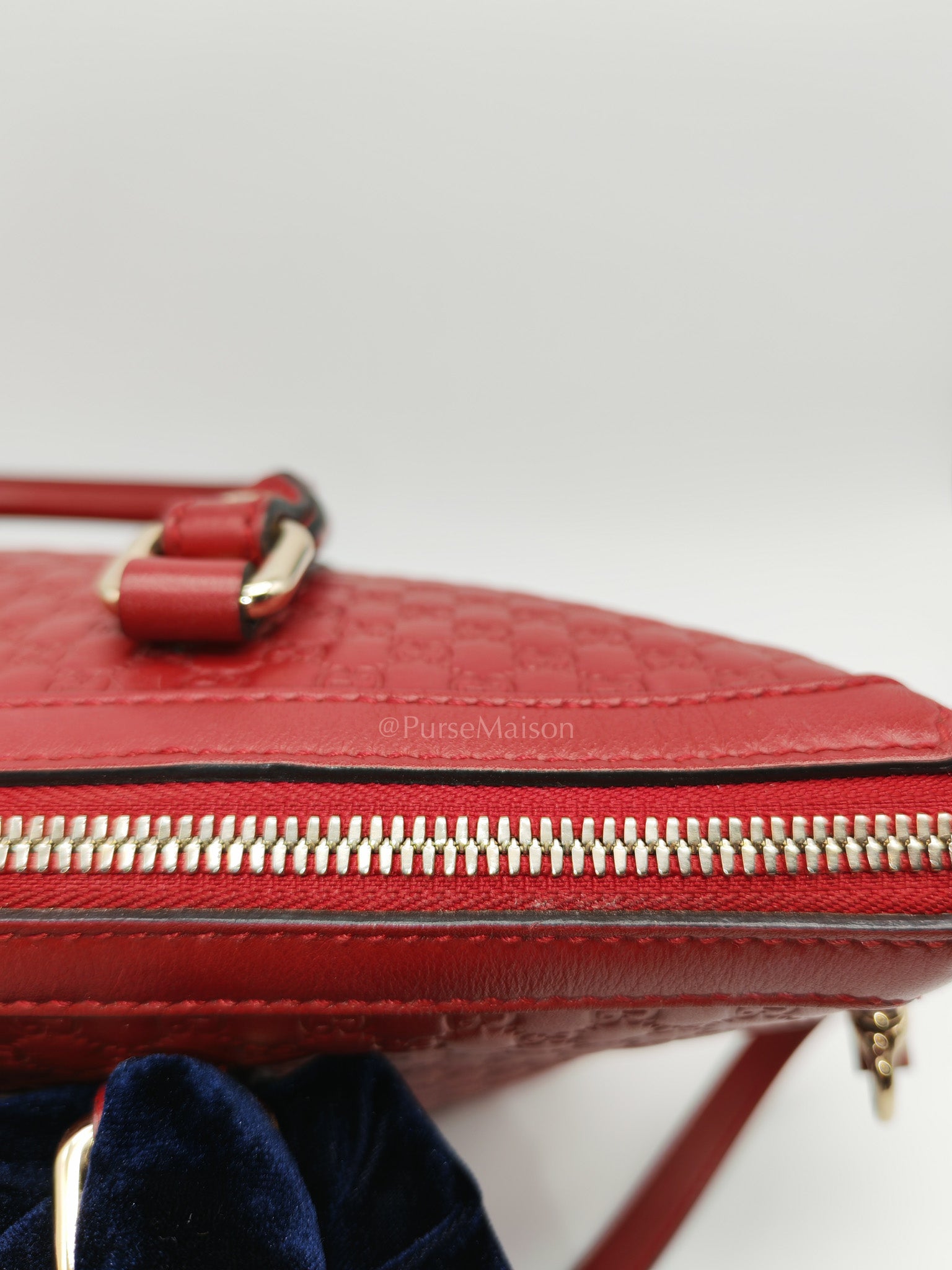 Gucci Margaux Tote Bag in Burgundy Microguccima Leather and Light Gold Hardware | Purse Maison Luxury Bags Shop