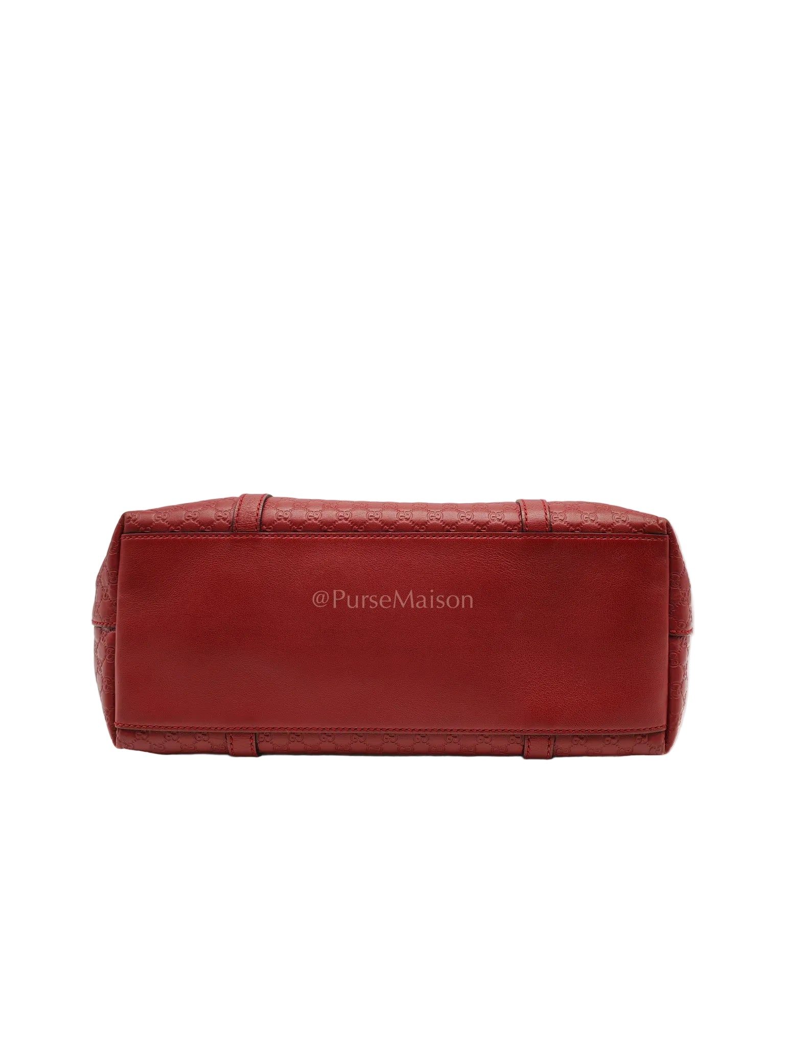 Gucci Margaux Tote Bag in Burgundy Microguccima Leather and Light Gold Hardware | Purse Maison Luxury Bags Shop