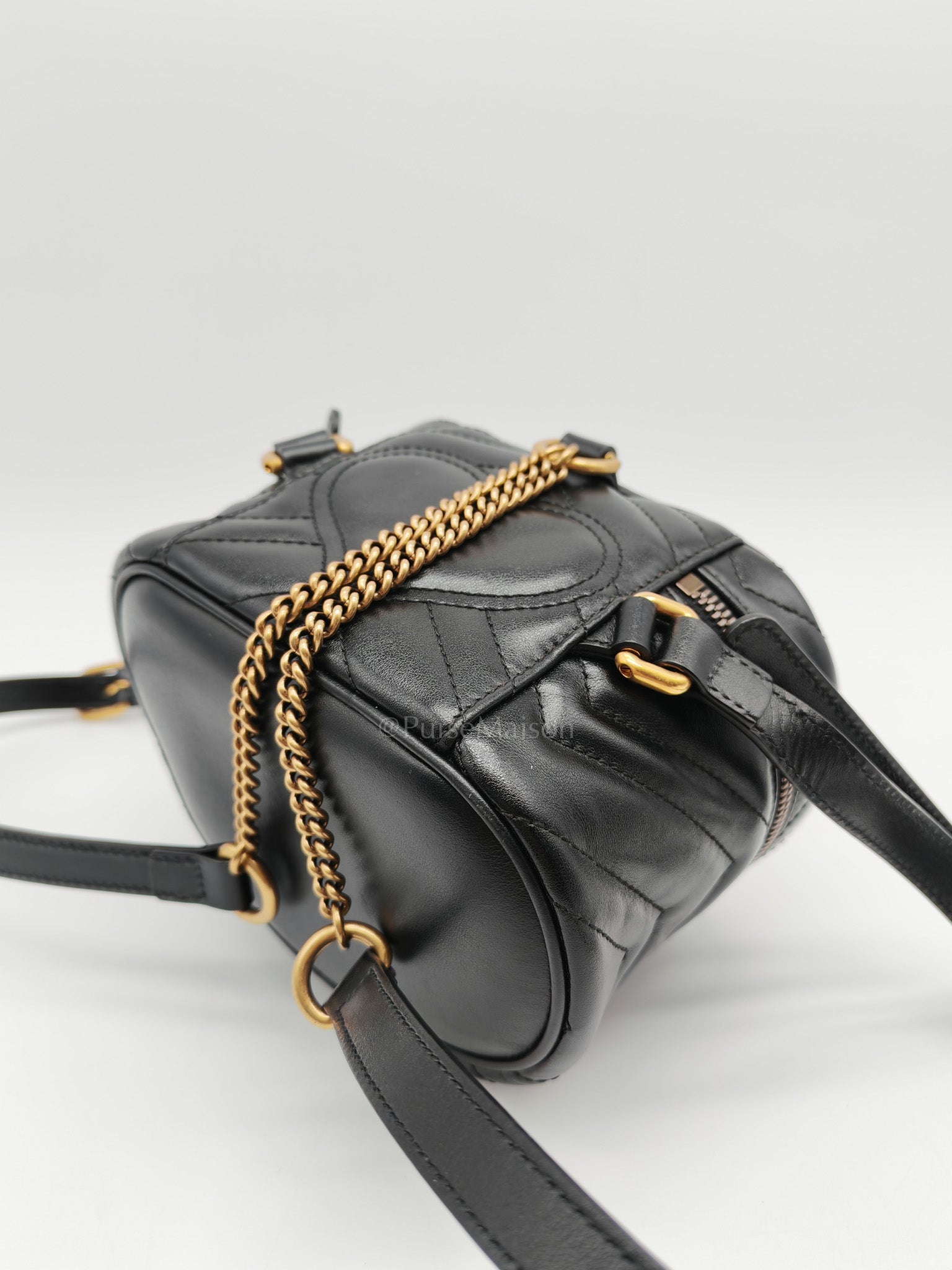 Gucci Marmont Black Vanity Matelasse Leather Backpack | Purse Maison Luxury Bags Shop