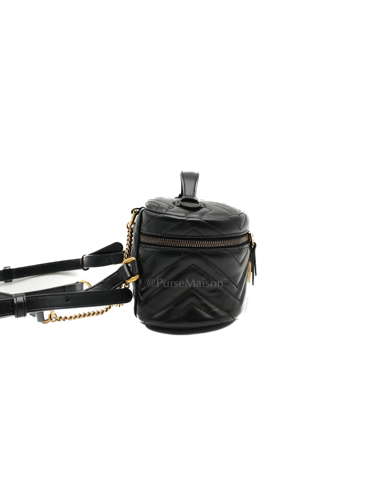 Gucci Marmont Black Vanity Matelasse Leather Backpack | Purse Maison Luxury Bags Shop