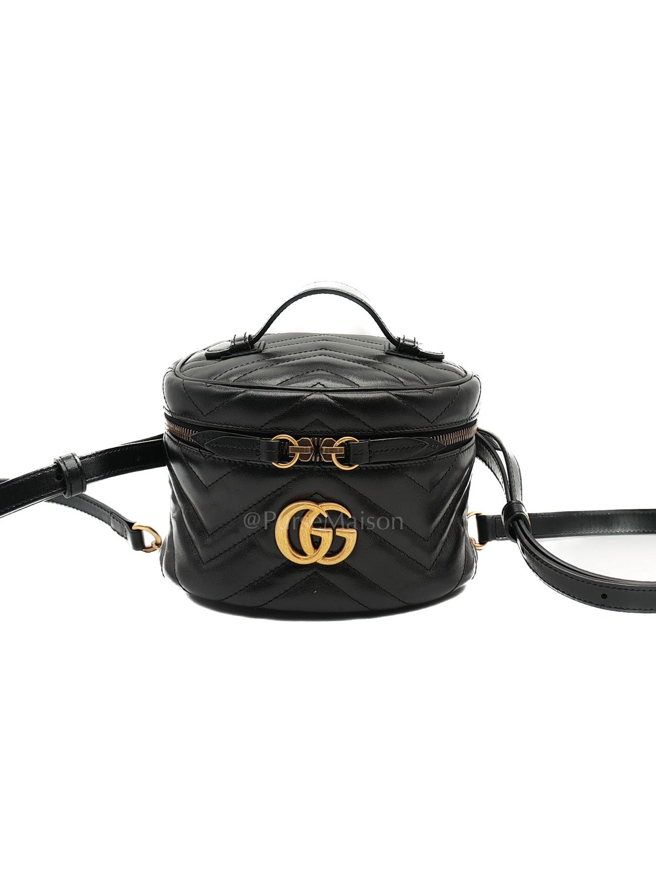 Gucci Marmont Black Vanity Matelasse Leather Backpack | Purse Maison Luxury Bags Shop