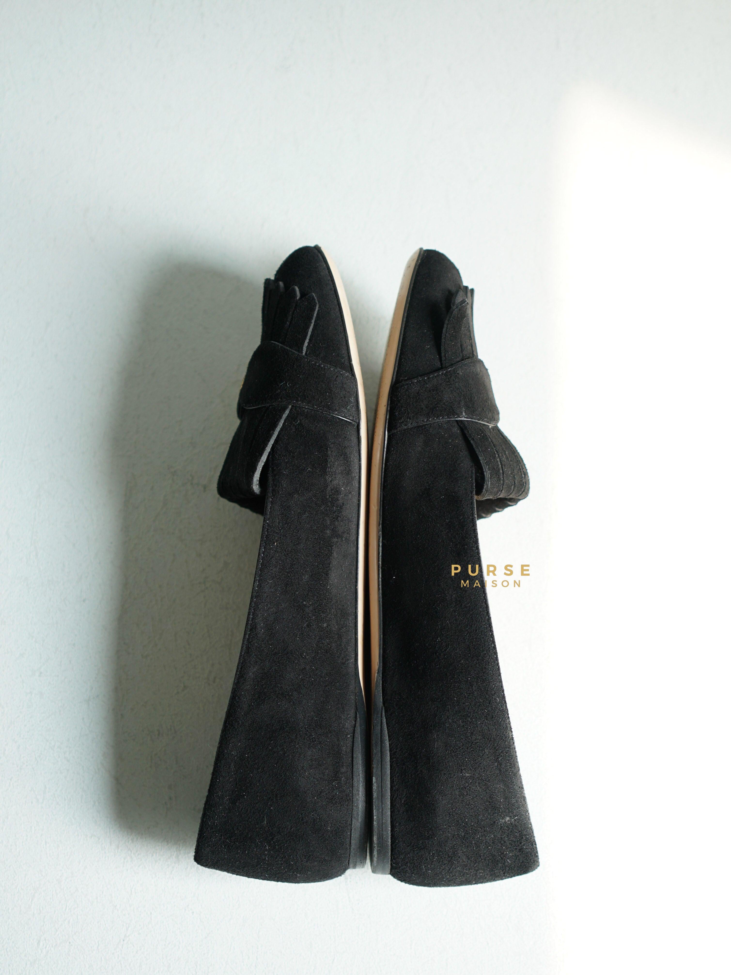 Gucci Marmont GG Logo Black Suede Loafers Size 35.5 EU | Purse Maison Luxury Bags Shop