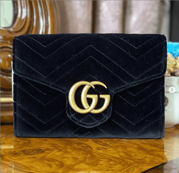 Gucci marmont velvet wallet on chain sale