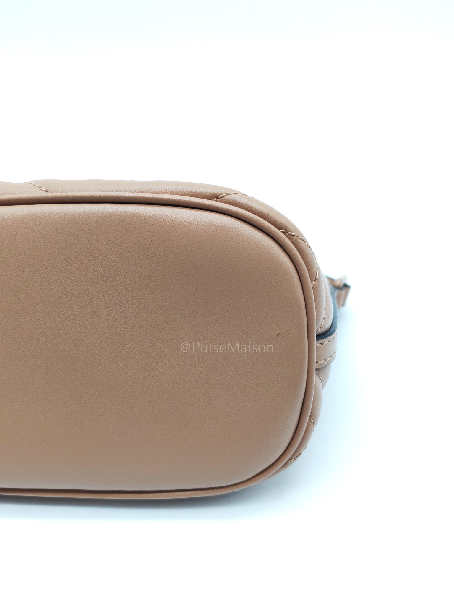 Gucci Marmont Matelasse Dark Beige Pouch Shoulder Bag | Purse Maison Luxury Bags Shop