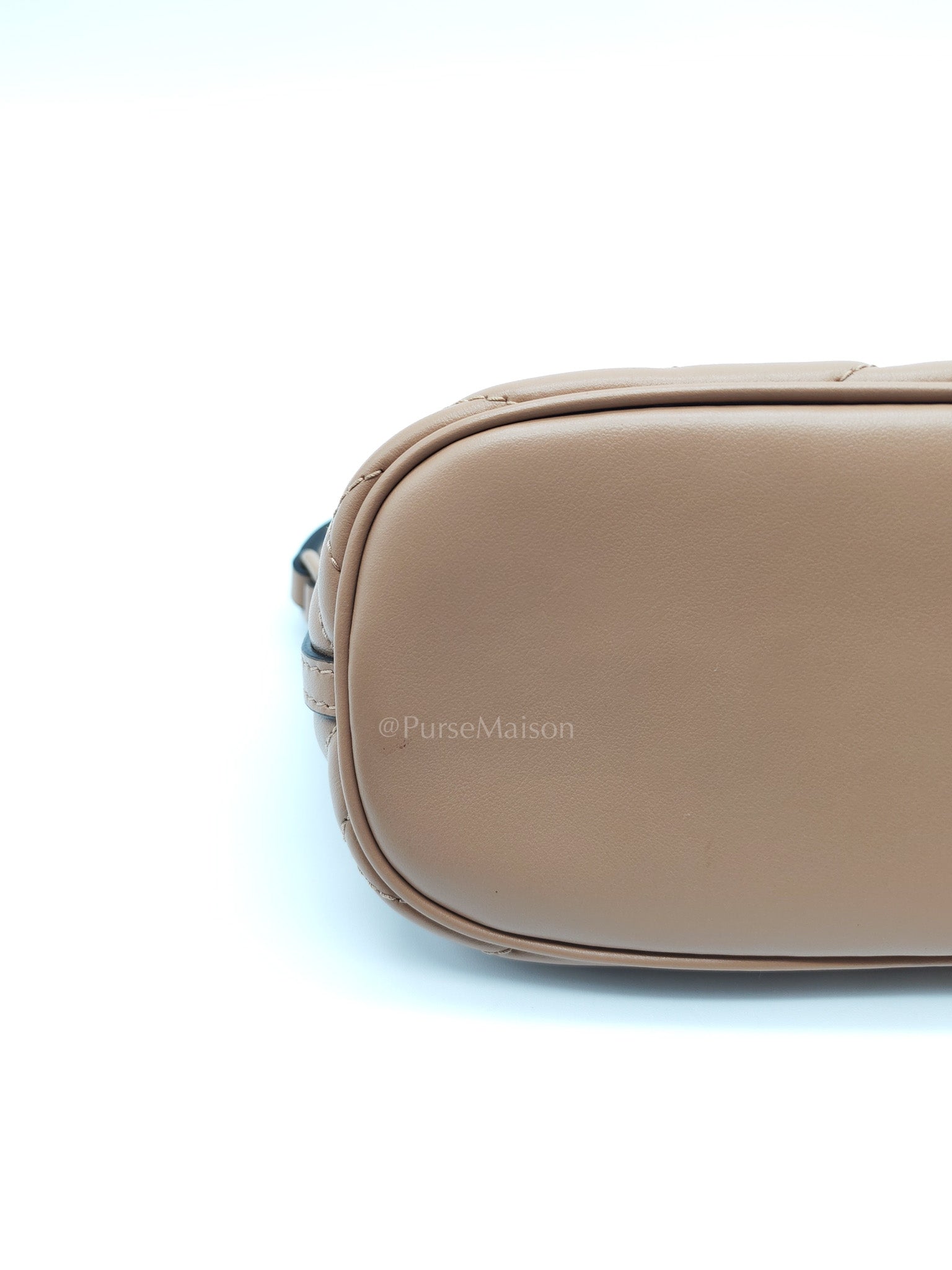 Gucci Marmont Matelasse Dark Beige Pouch Shoulder Bag | Purse Maison Luxury Bags Shop