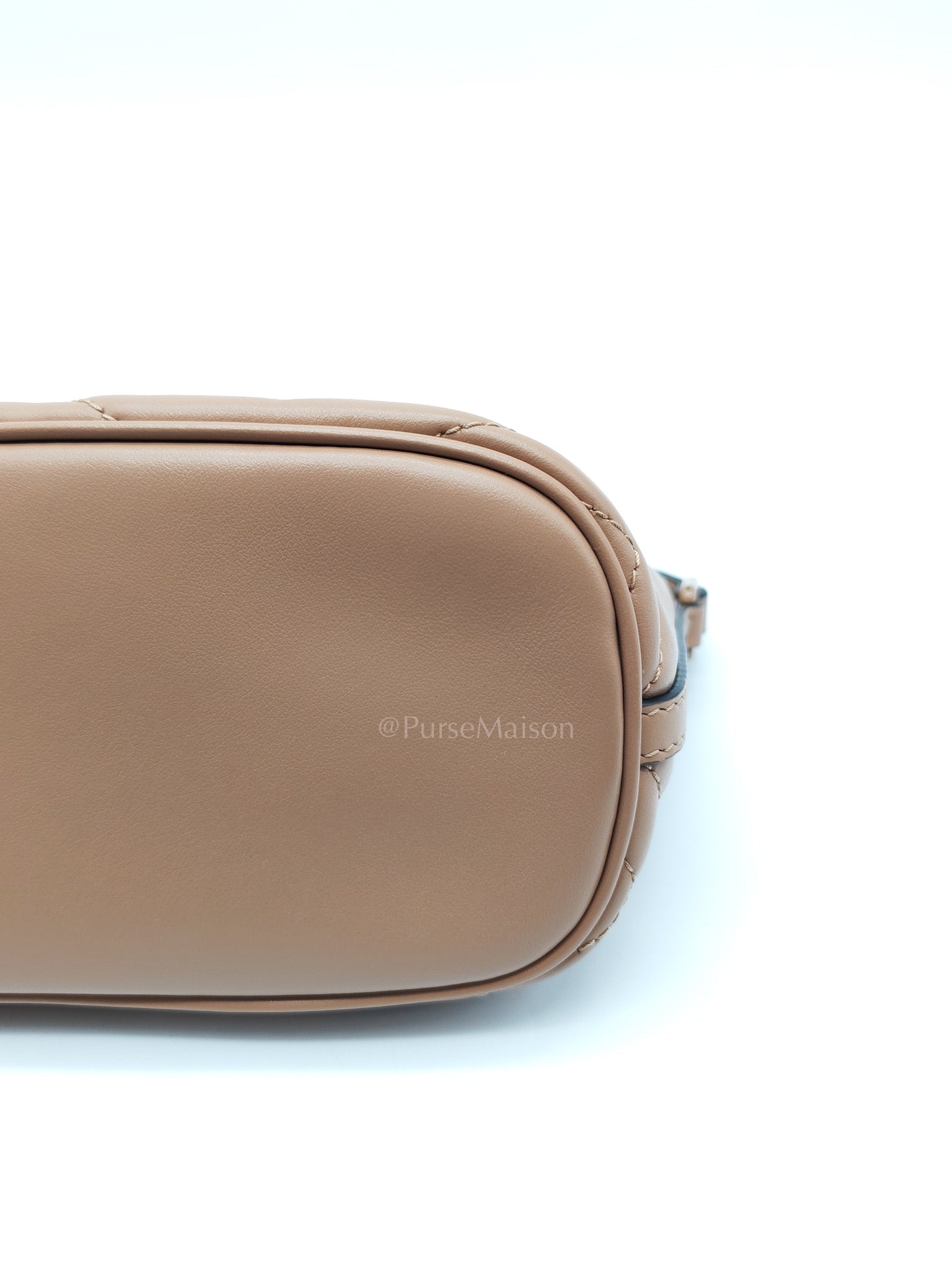 Gucci Marmont Matelasse Dark Beige Pouch Shoulder Bag | Purse Maison Luxury Bags Shop